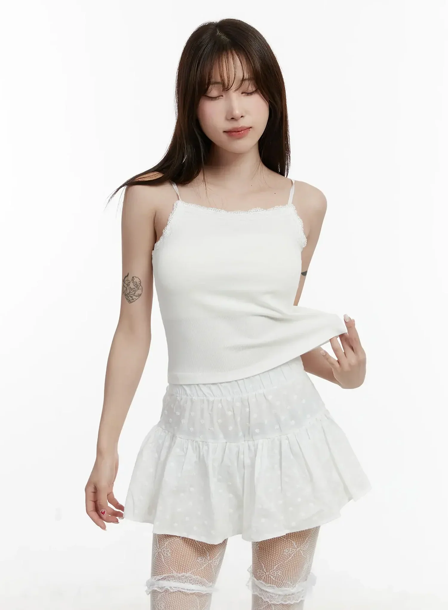 Lace Trim Sleeveless Top IJ521 - Image 5