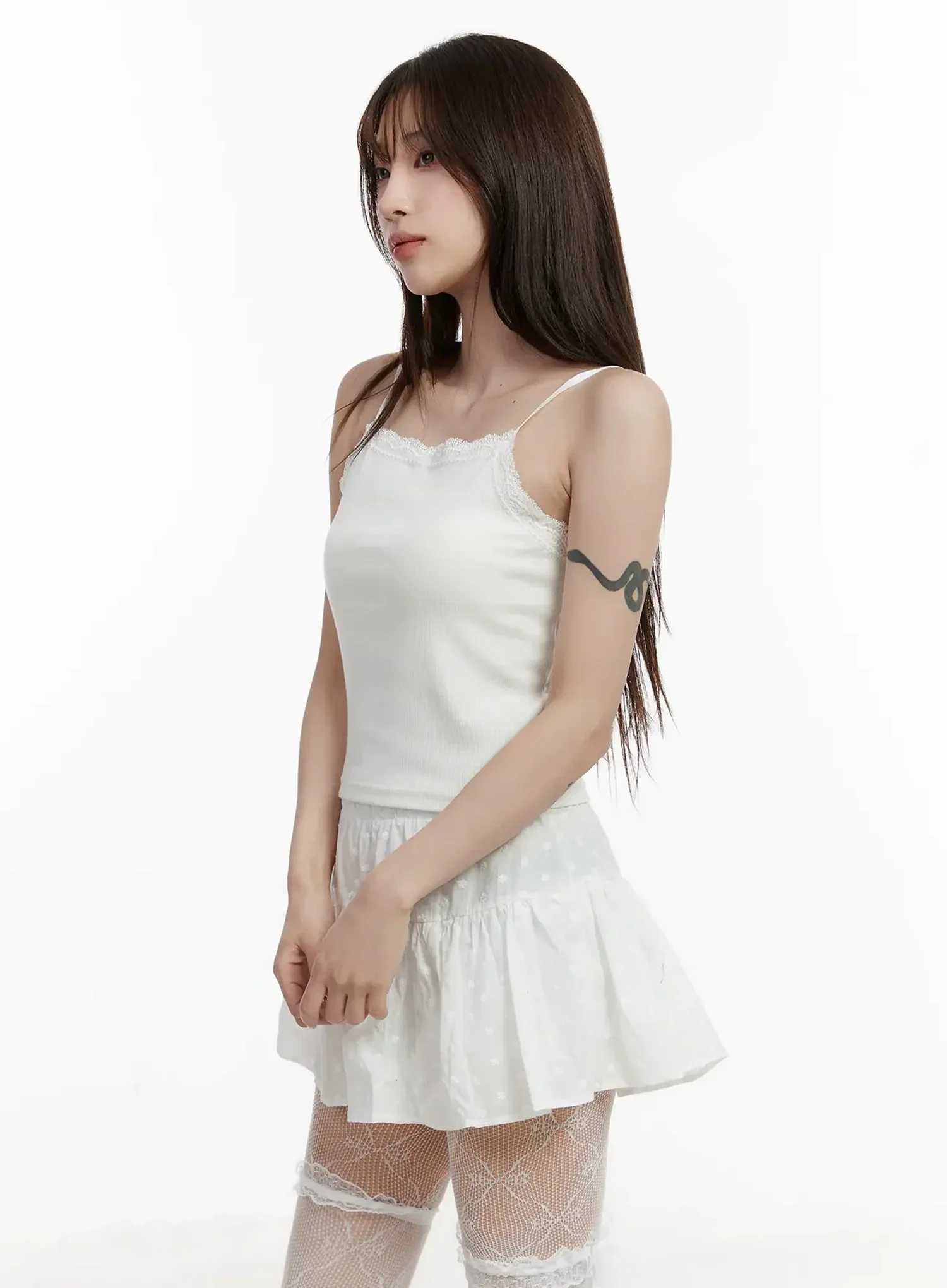 Lace Trim Sleeveless Top IJ521 - Image 7