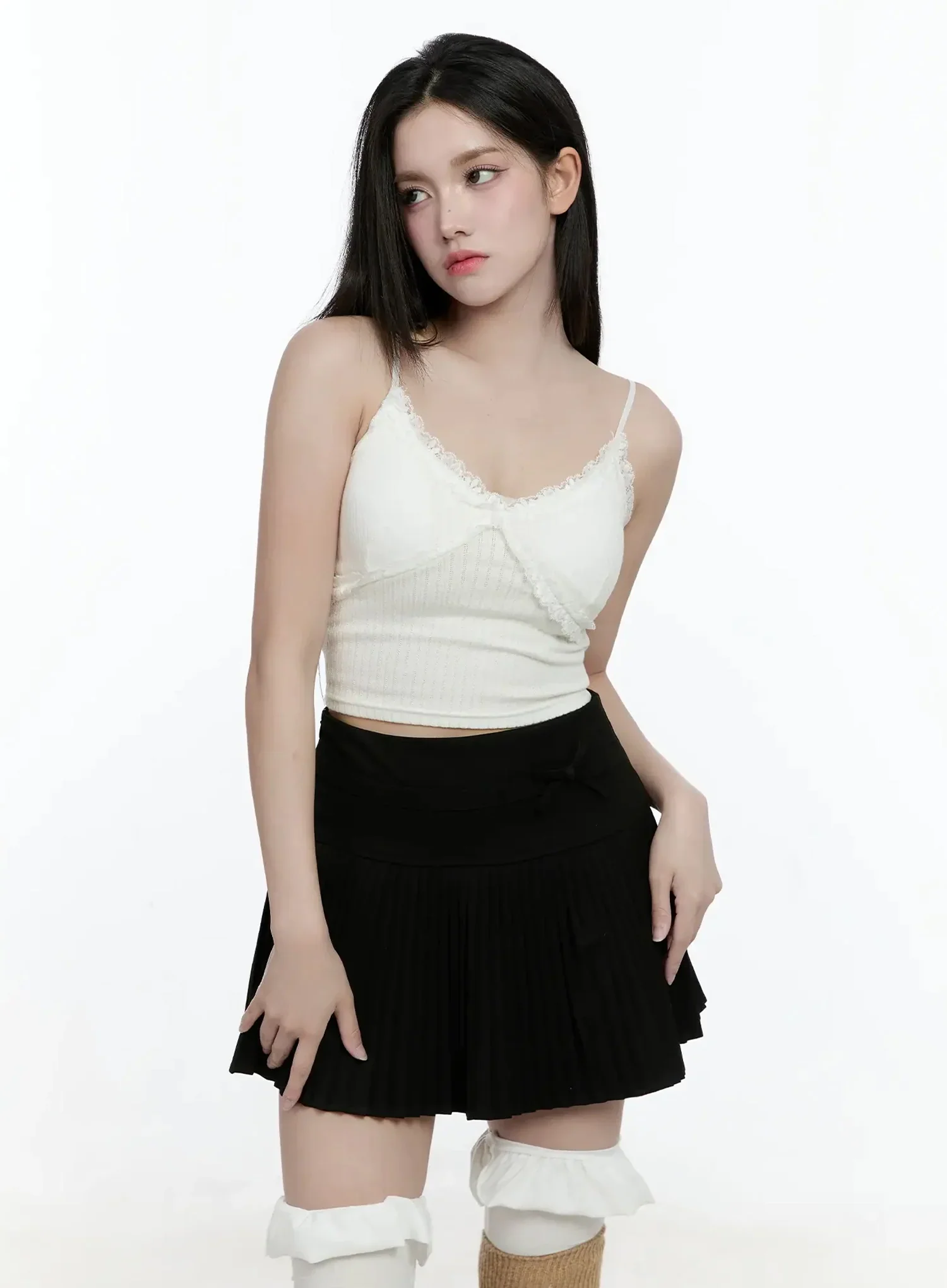 Lace Trim Sleeveless Top IO527 - Image 13