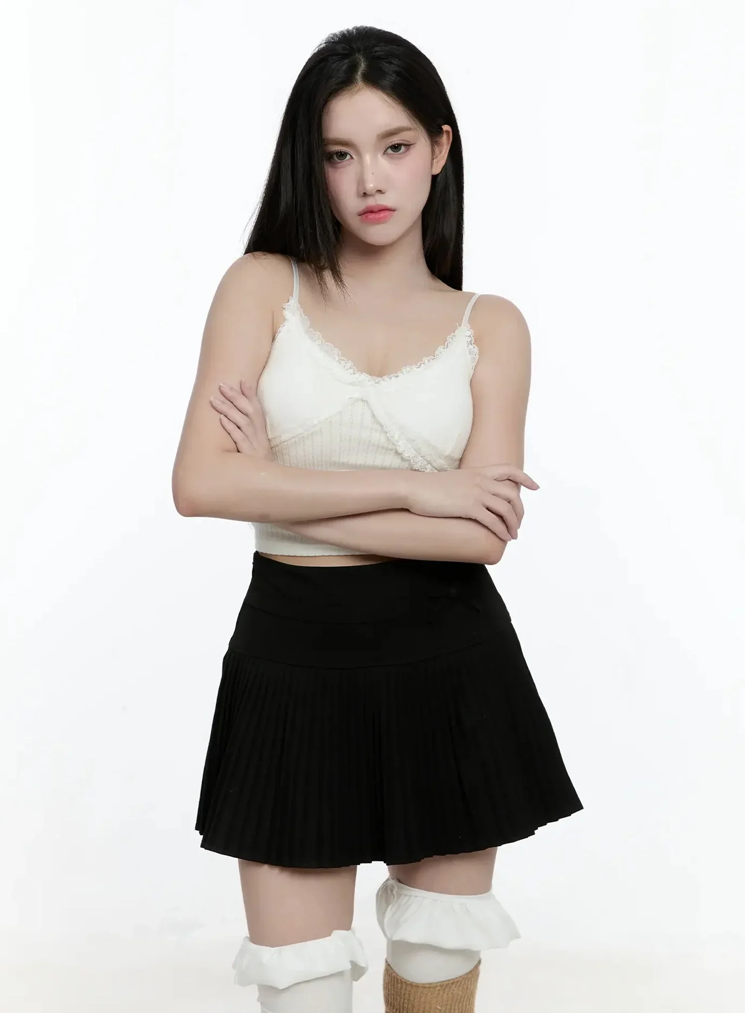 Lace Trim Sleeveless Top IO527 - Image 5
