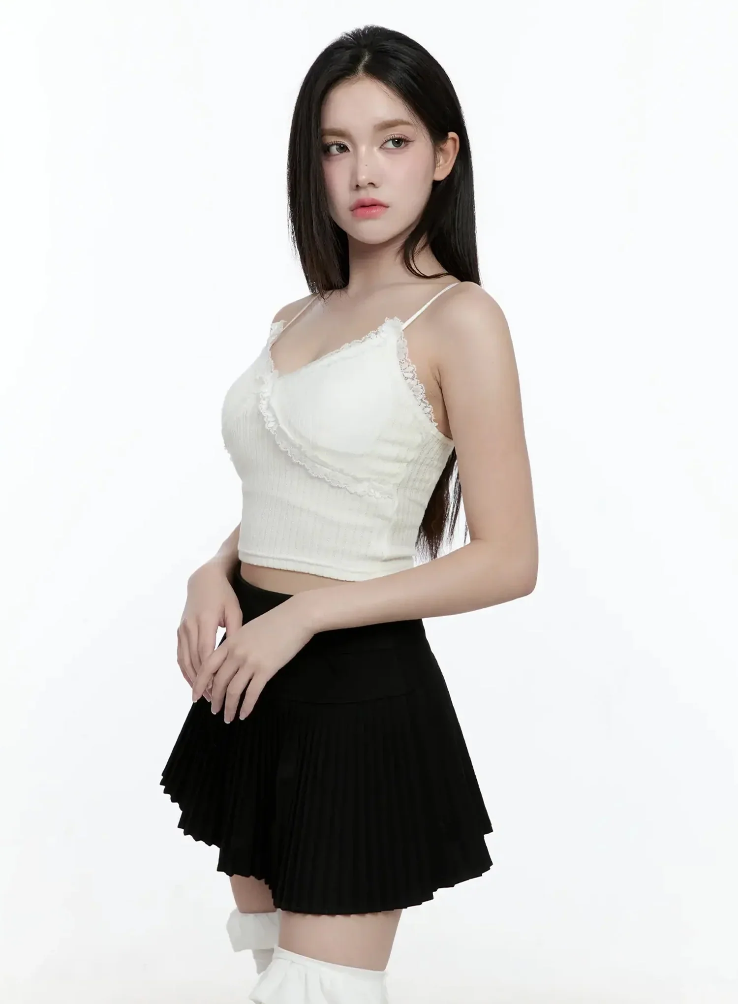 Lace Trim Sleeveless Top IO527 - Image 6