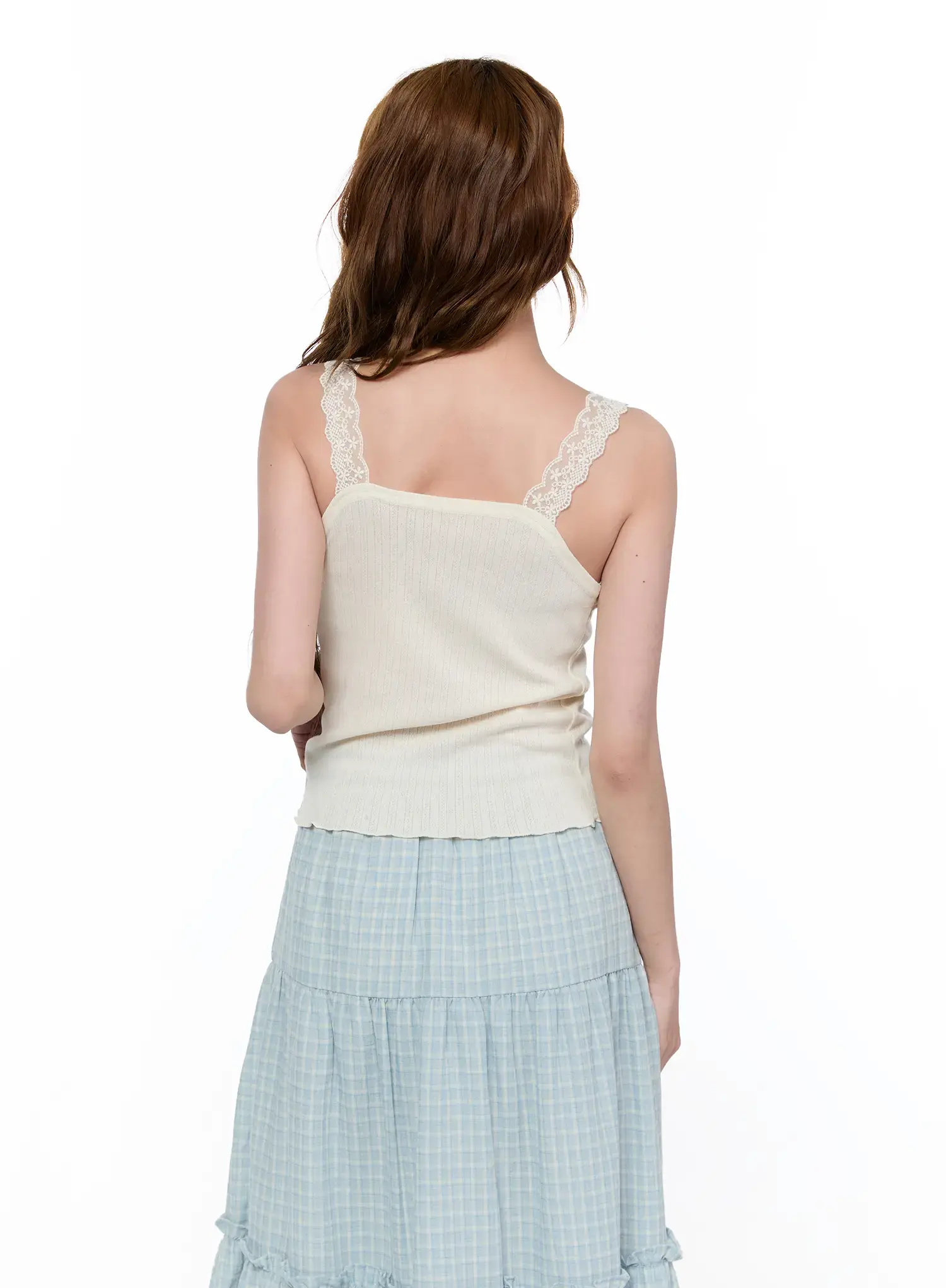 Lace Trim Square Neck Cami Top CA520 - Image 7