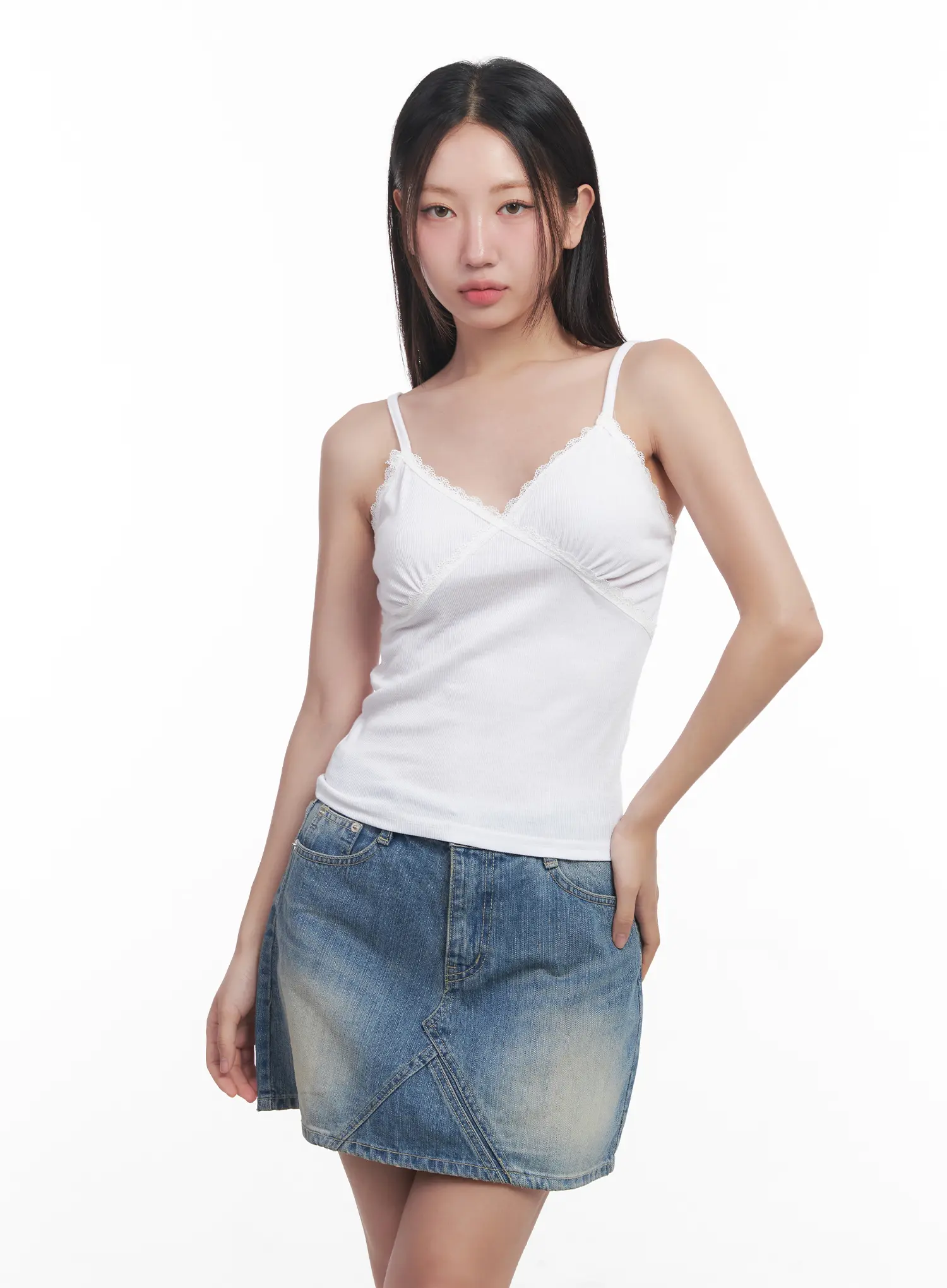 Lace-Trim Sweetheart Cami CU516 - Image 12