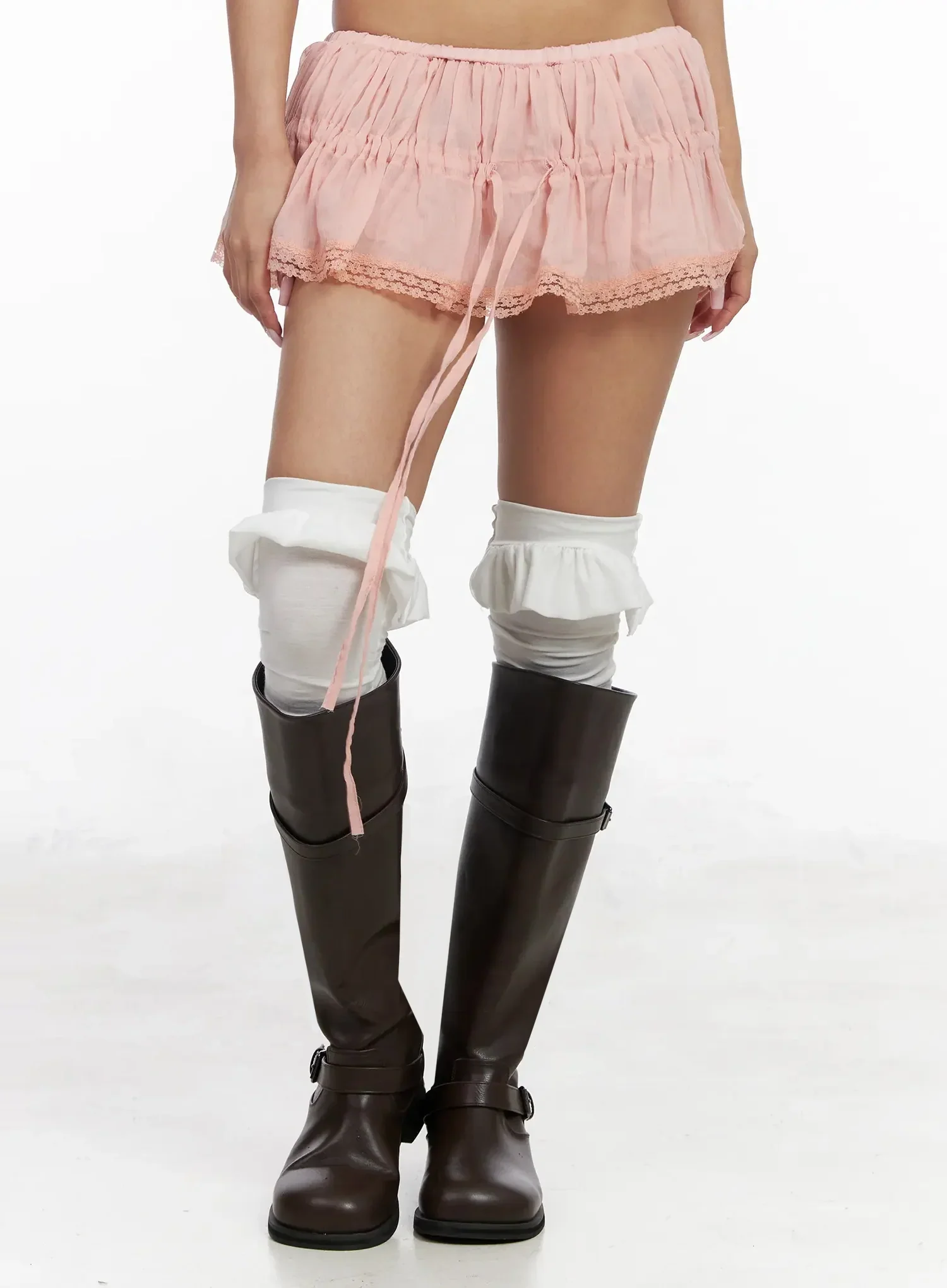 Lace Trim Tiered Mini Skort IY501 - Image 5