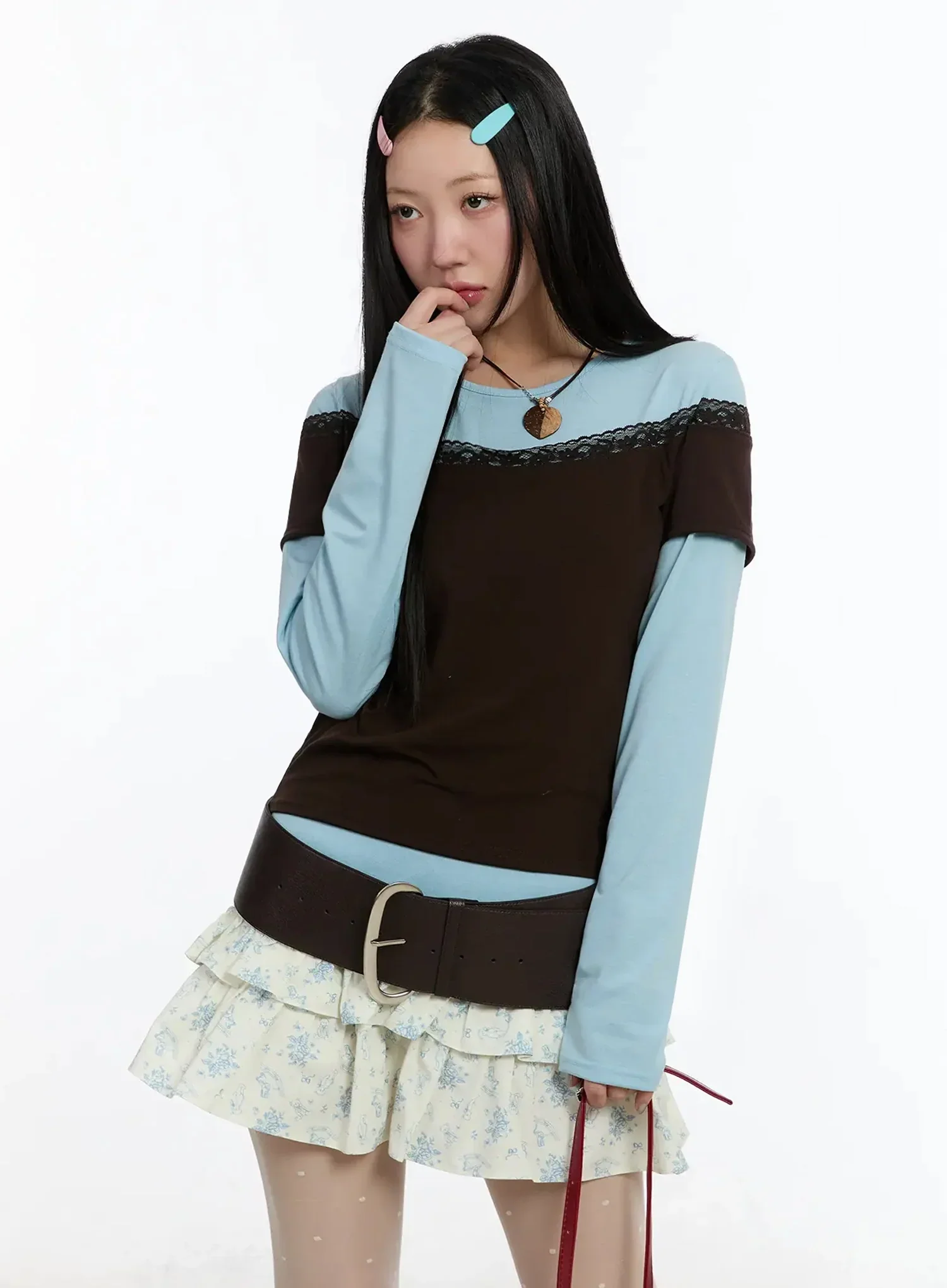 Lace-Trimmed Off-Shoulder Top IM509