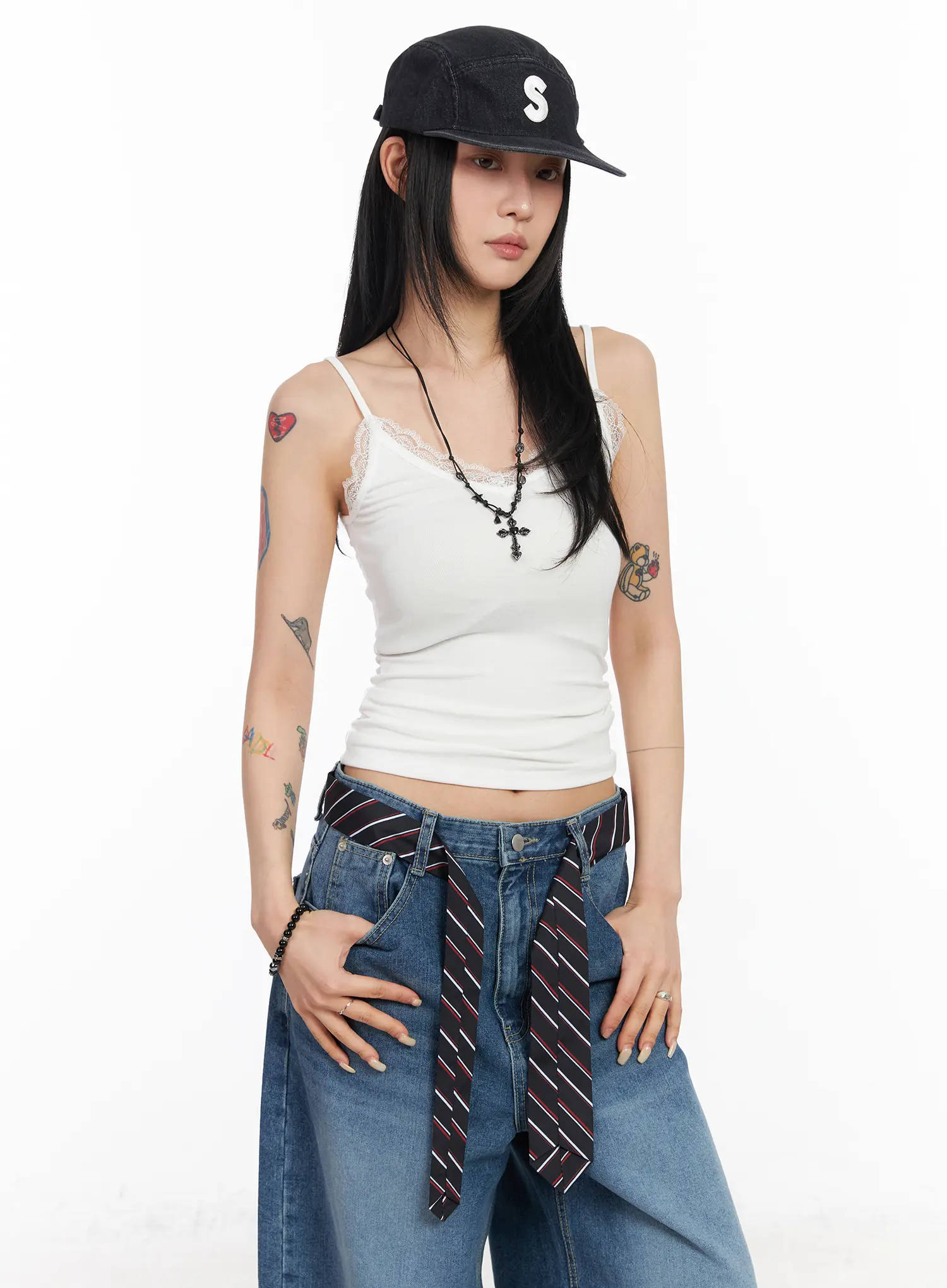 Lace-Trimmed V-Neck Camisole CM516
