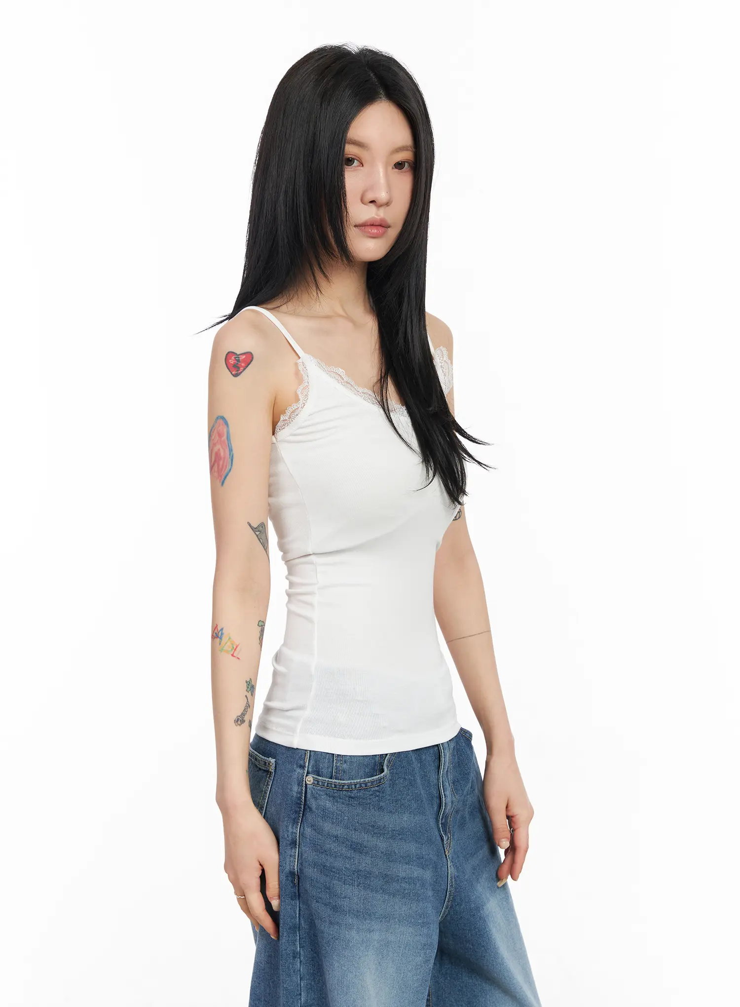 Lace-Trimmed V-Neck Camisole CM516 - Image 7