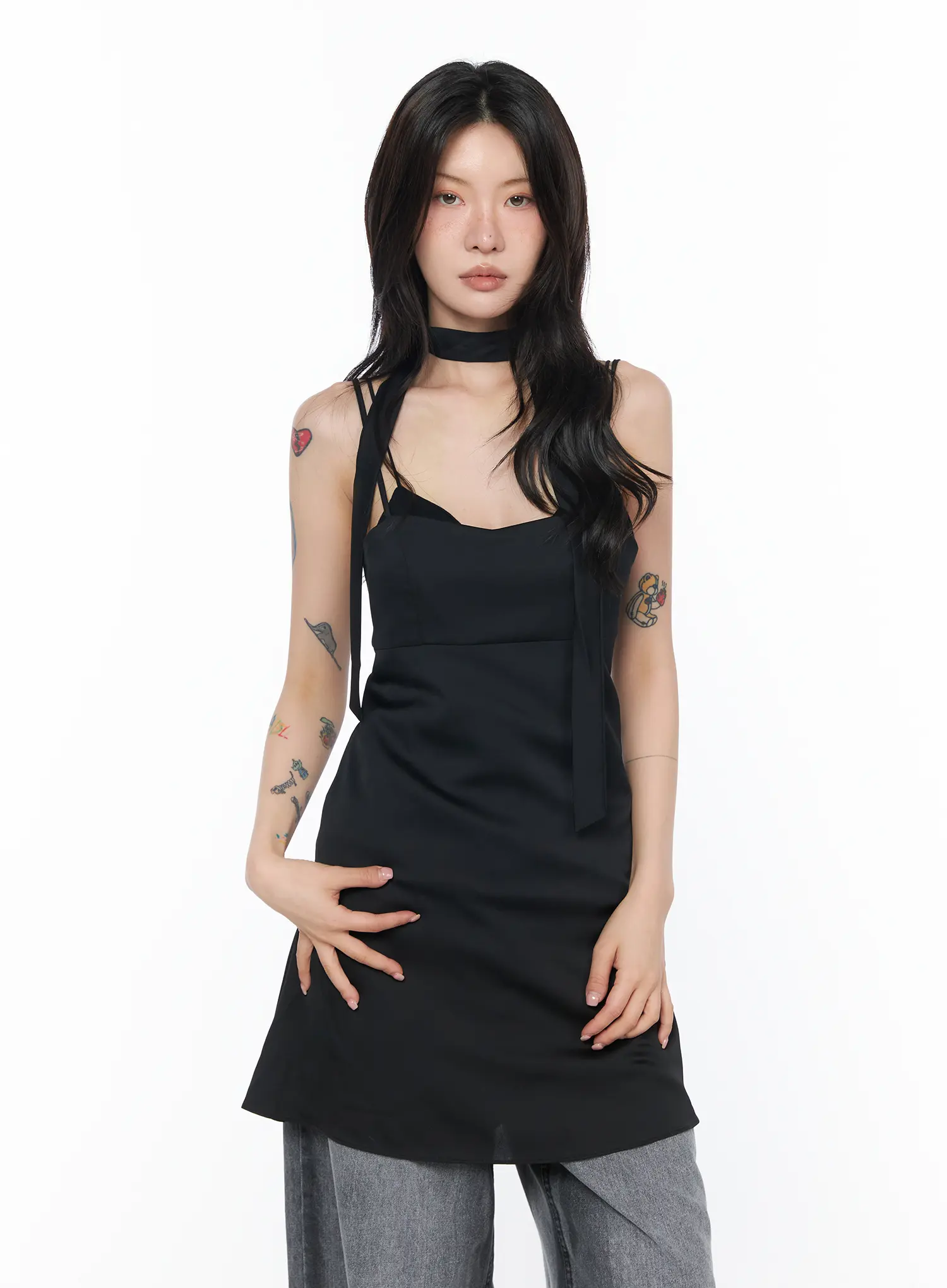 Lace-Up Backless Mini Dress CA527 - Image 10