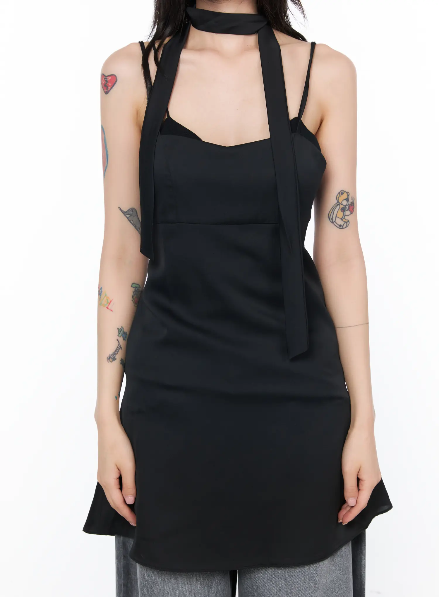 Lace-Up Backless Mini Dress CA527 - Image 8