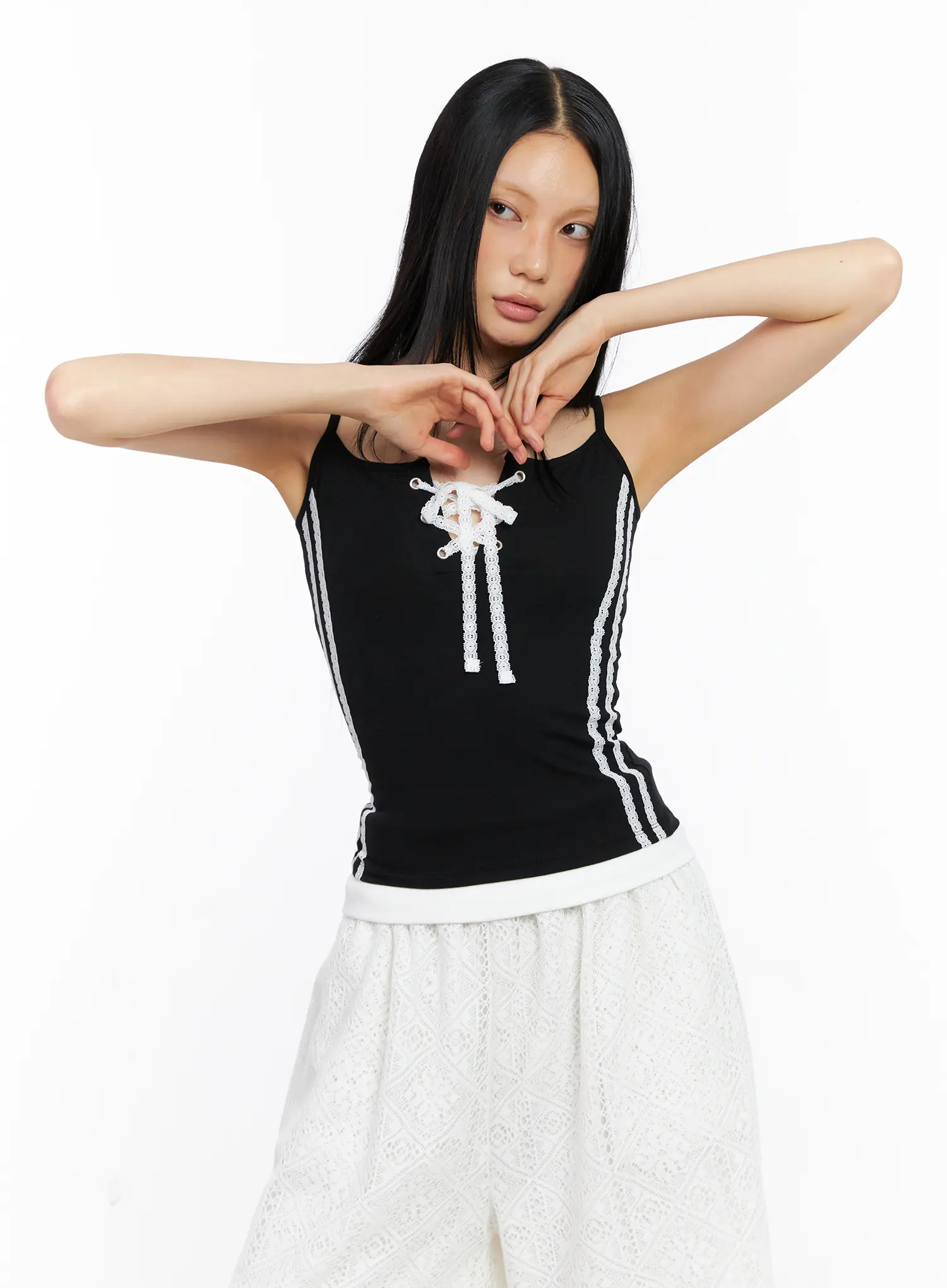 Lace-Up Eyelet Tank Top CL530 - Image 11