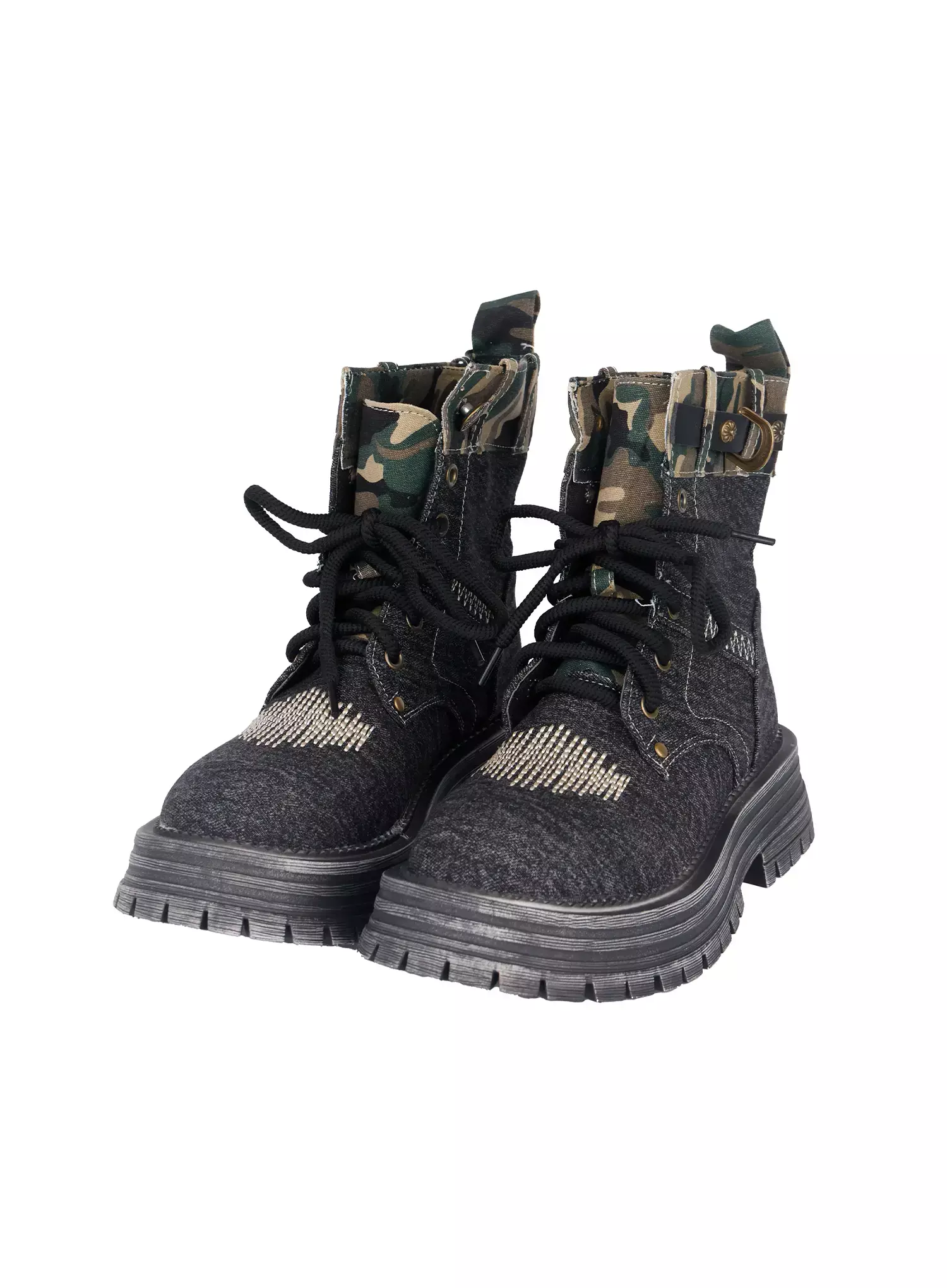 Lace-Up Platform Boots F517 - Image 12