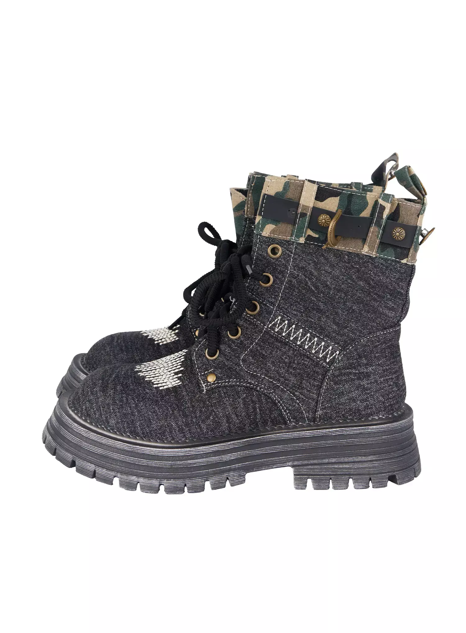Lace-Up Platform Boots F517 - Image 19