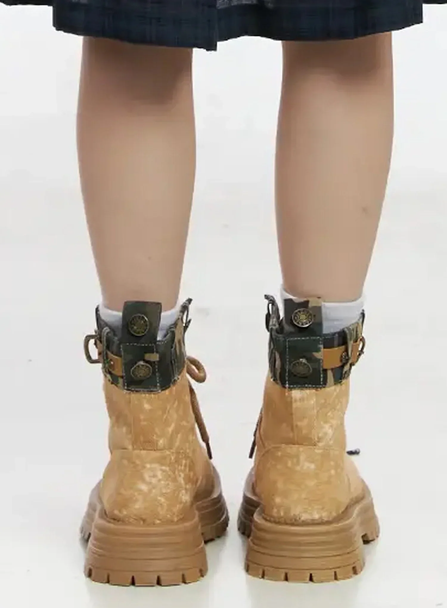 Lace-Up Platform Boots F517 - Image 9