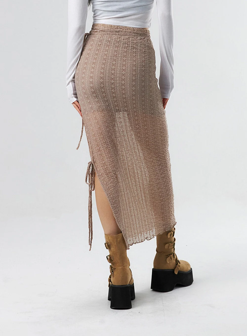 Lace X Strap Maxi Skirt IS327 - Image 6