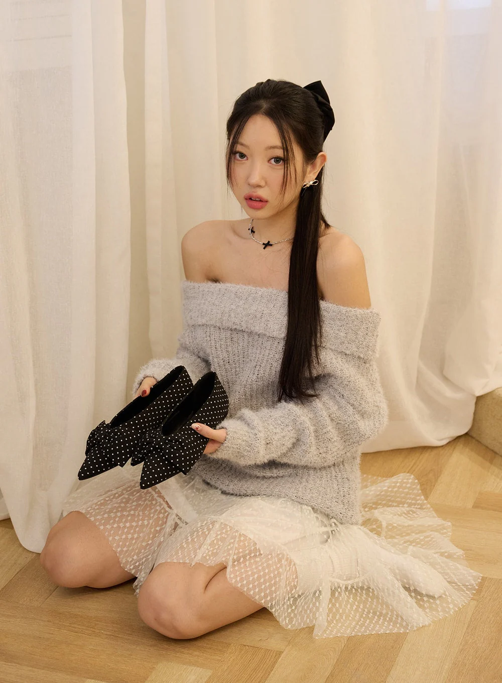 Laced Tulle Mini Skirt OD326 - Image 2