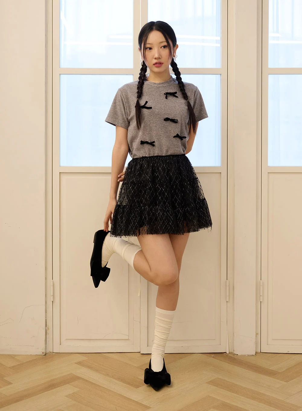 Laced Tulle Mini Skirt OD326 - Image 5