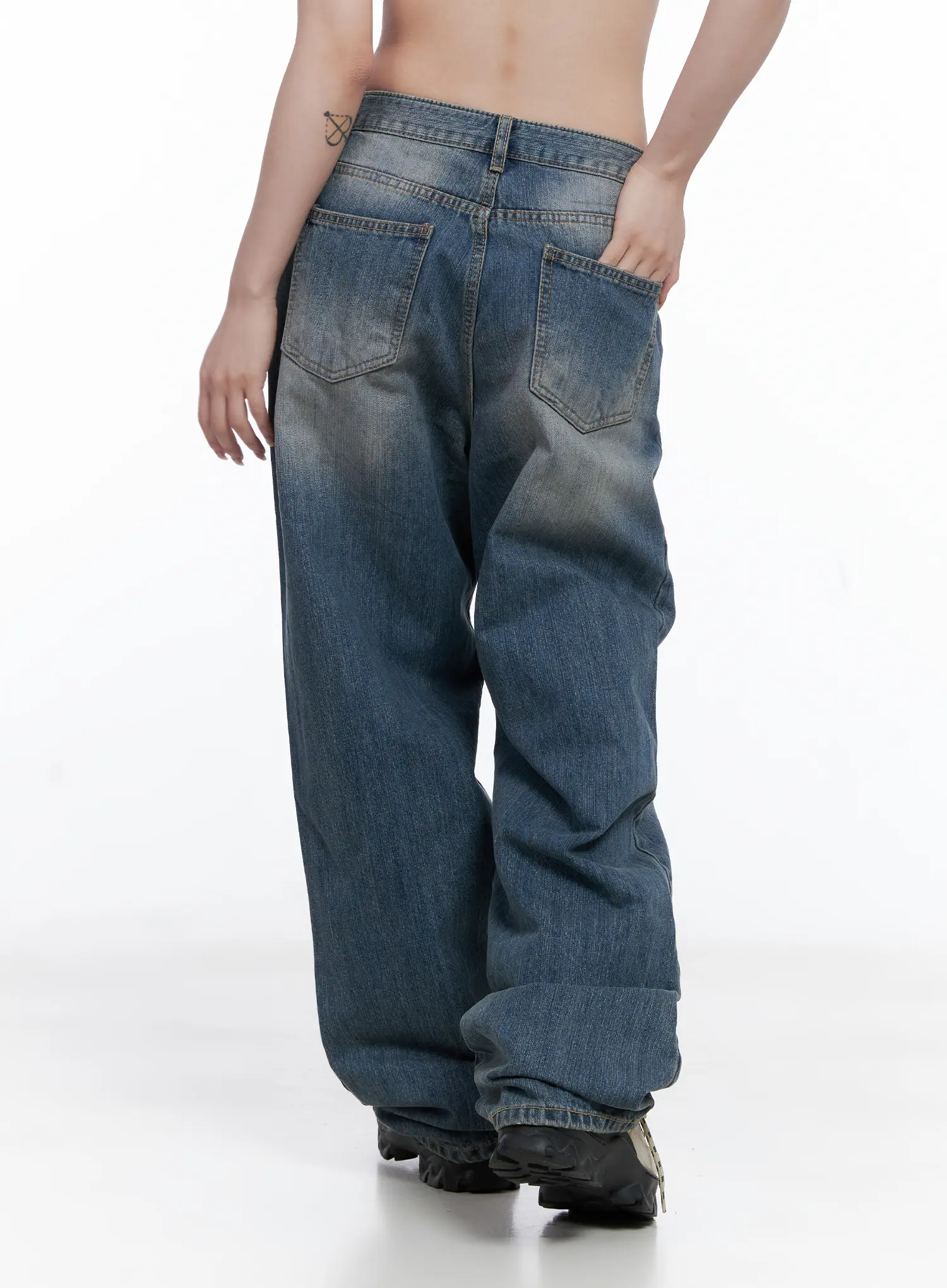 Lala Wide Leg Vintage Washed Jeans CG529 - Image 6