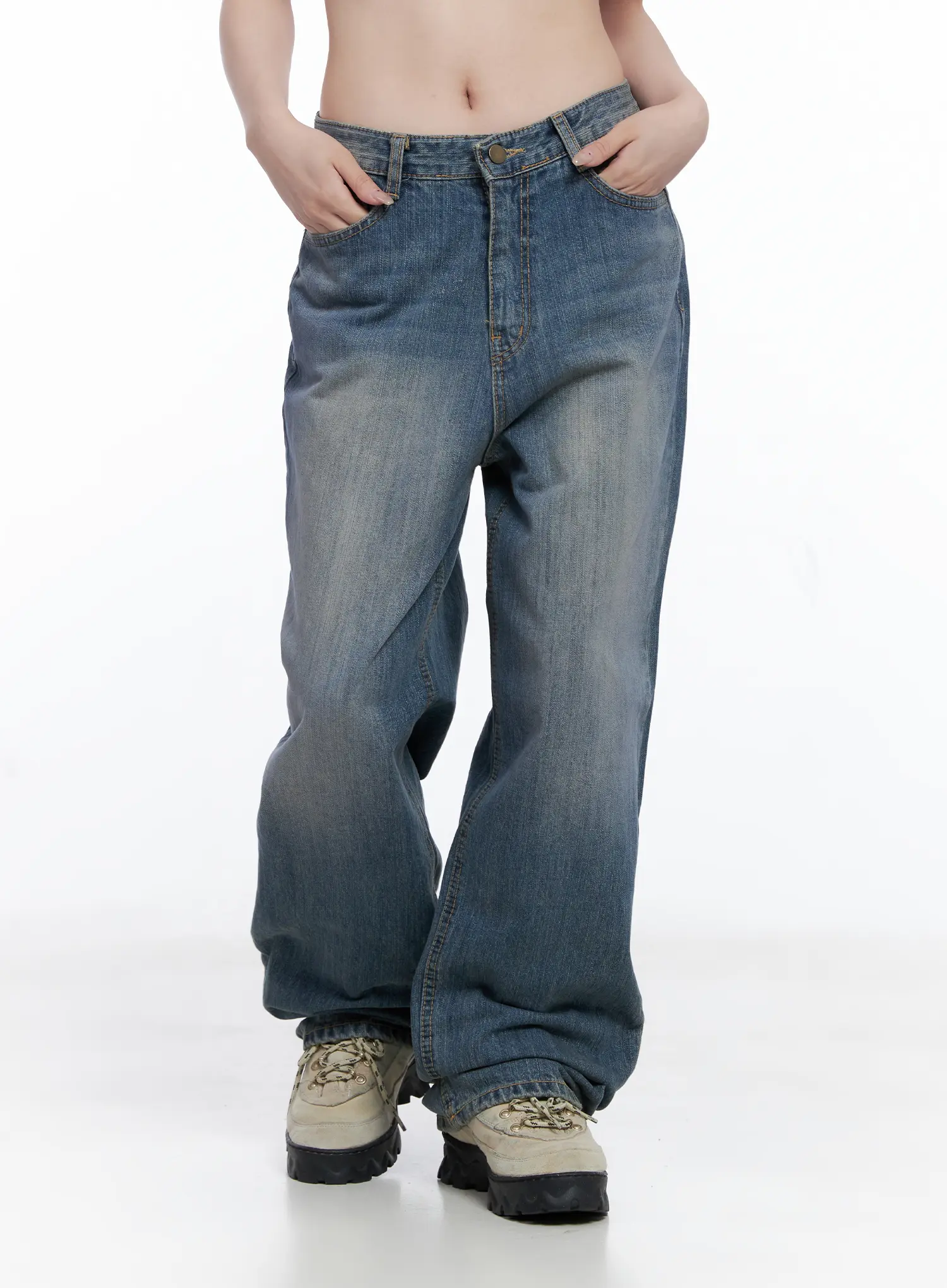 Lala Wide Leg Vintage Washed Jeans CG529 - Image 8