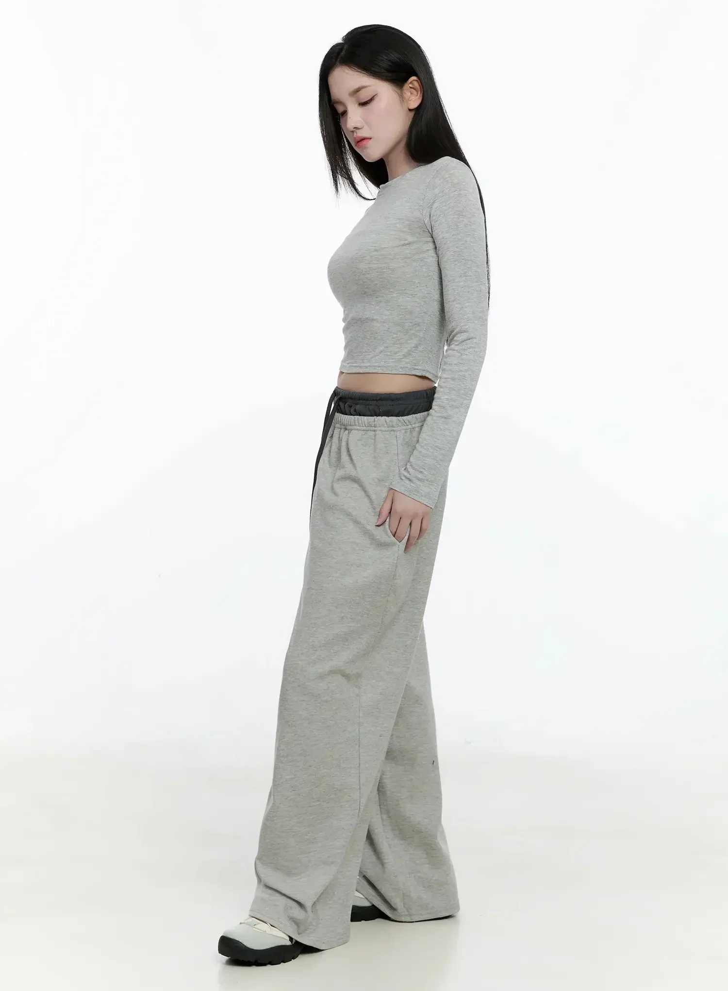 Layered Button Baggy Sweatpants IO527 - Image 11