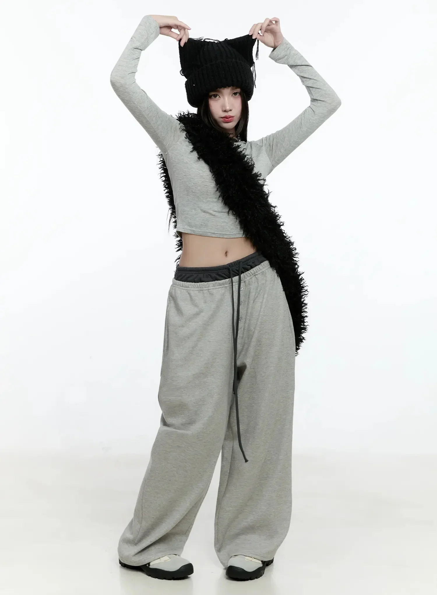 Layered Button Baggy Sweatpants IO527 - Image 16