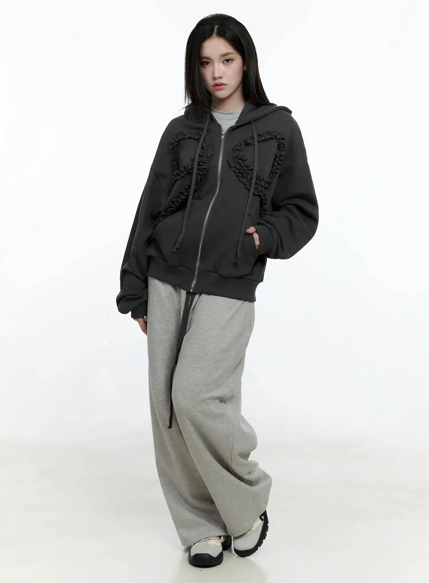 Layered Button Baggy Sweatpants IO527 - Image 5