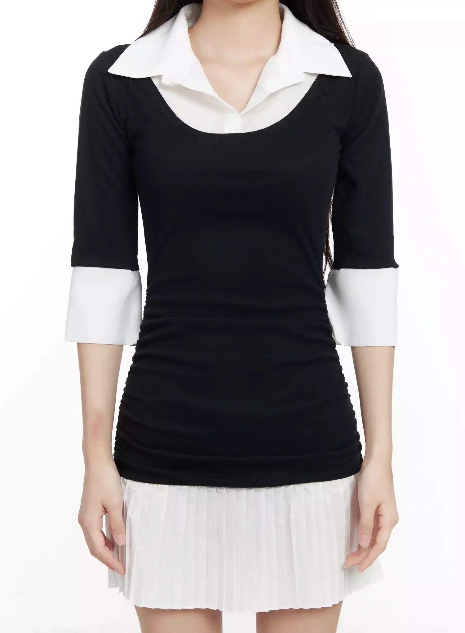 Layered Collar Mini Dress IM502 - Image 3