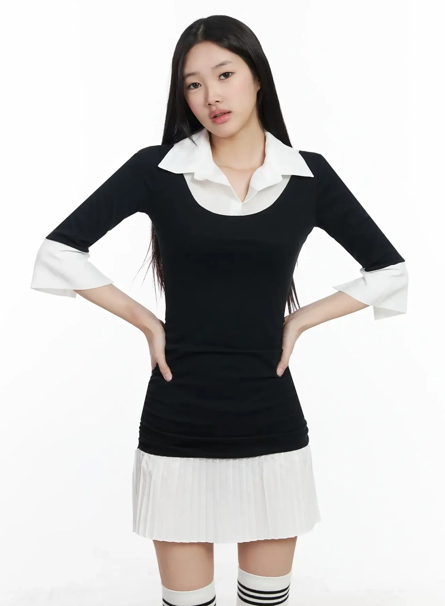 Layered Collar Mini Dress IM502 - Image 4