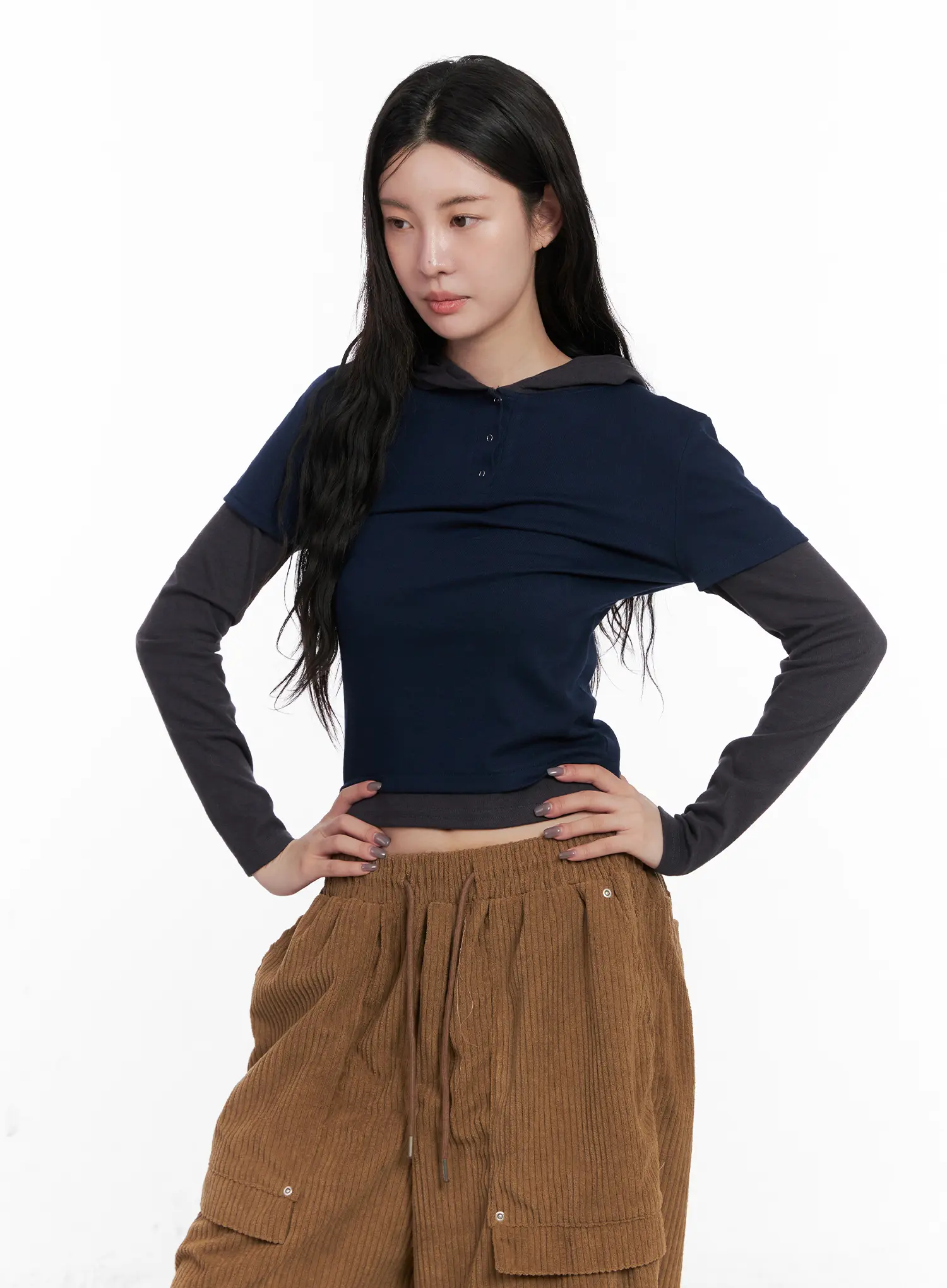 Layered Colorblock Hooded Long Sleeve CN512 - Image 10