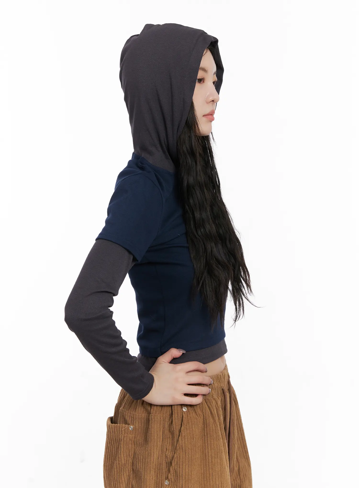Layered Colorblock Hooded Long Sleeve CN512 - Image 7