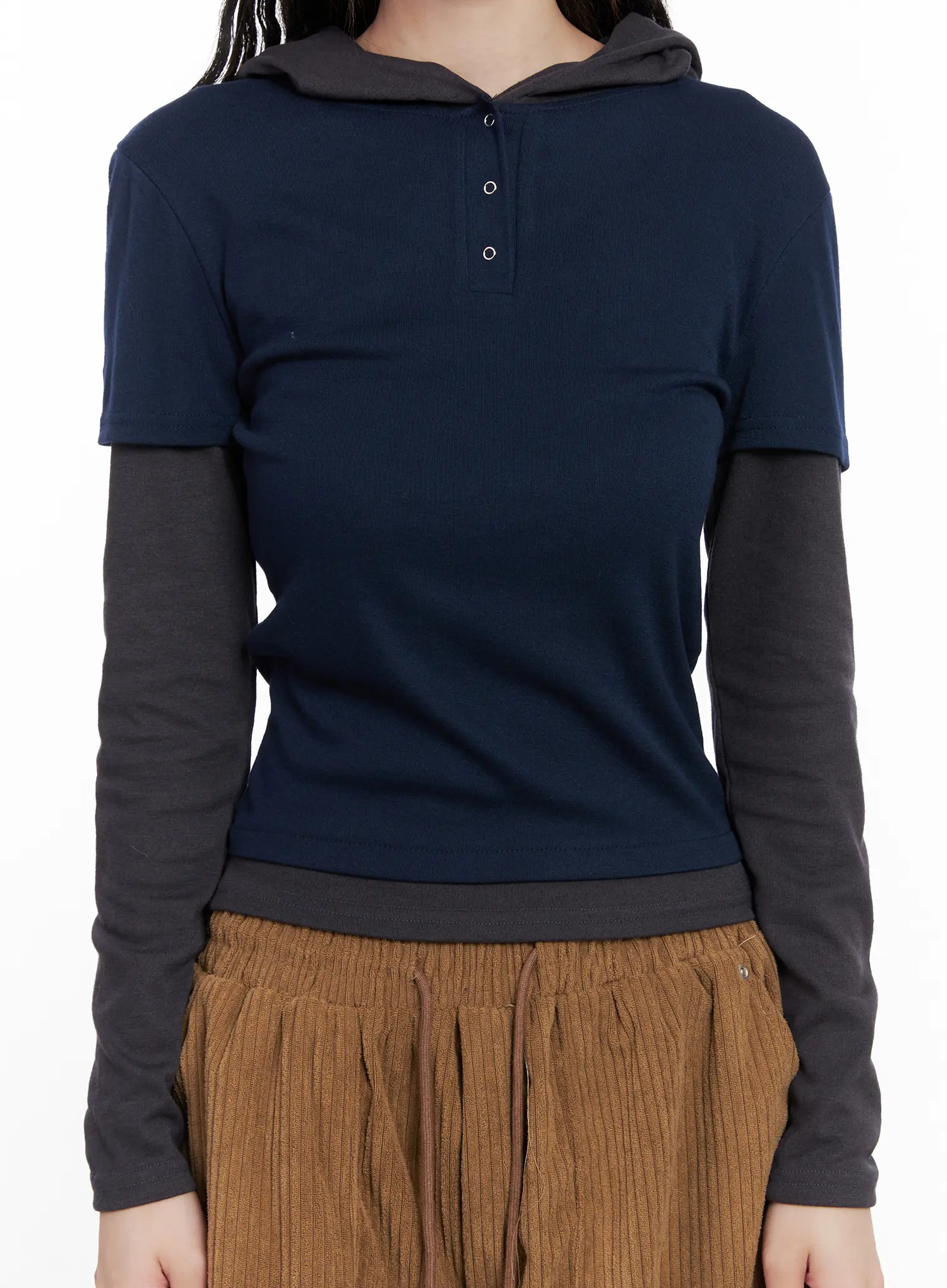 Layered Colorblock Hooded Long Sleeve CN512 - Image 9