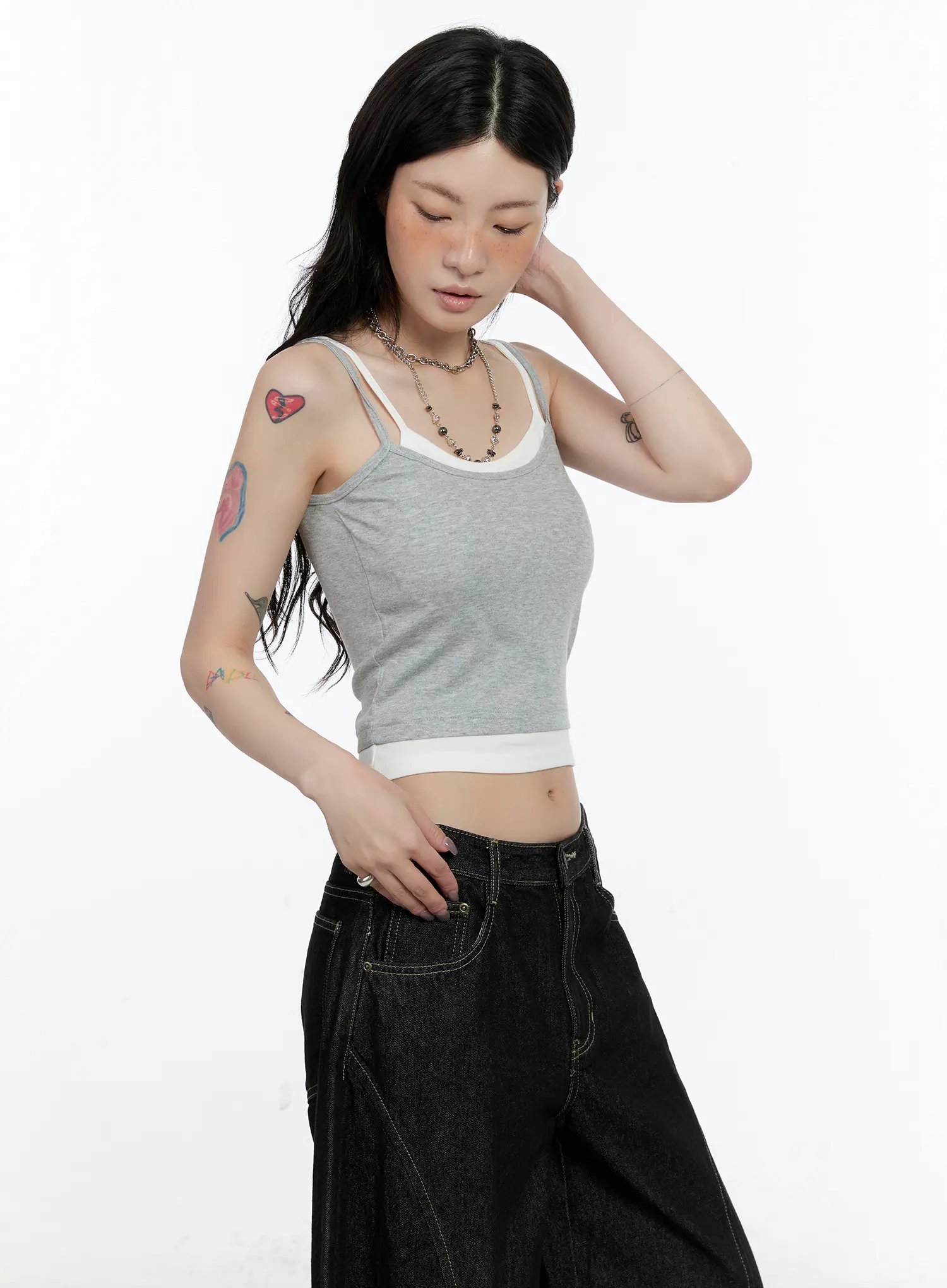 Layered Cropped Tank Top CN517