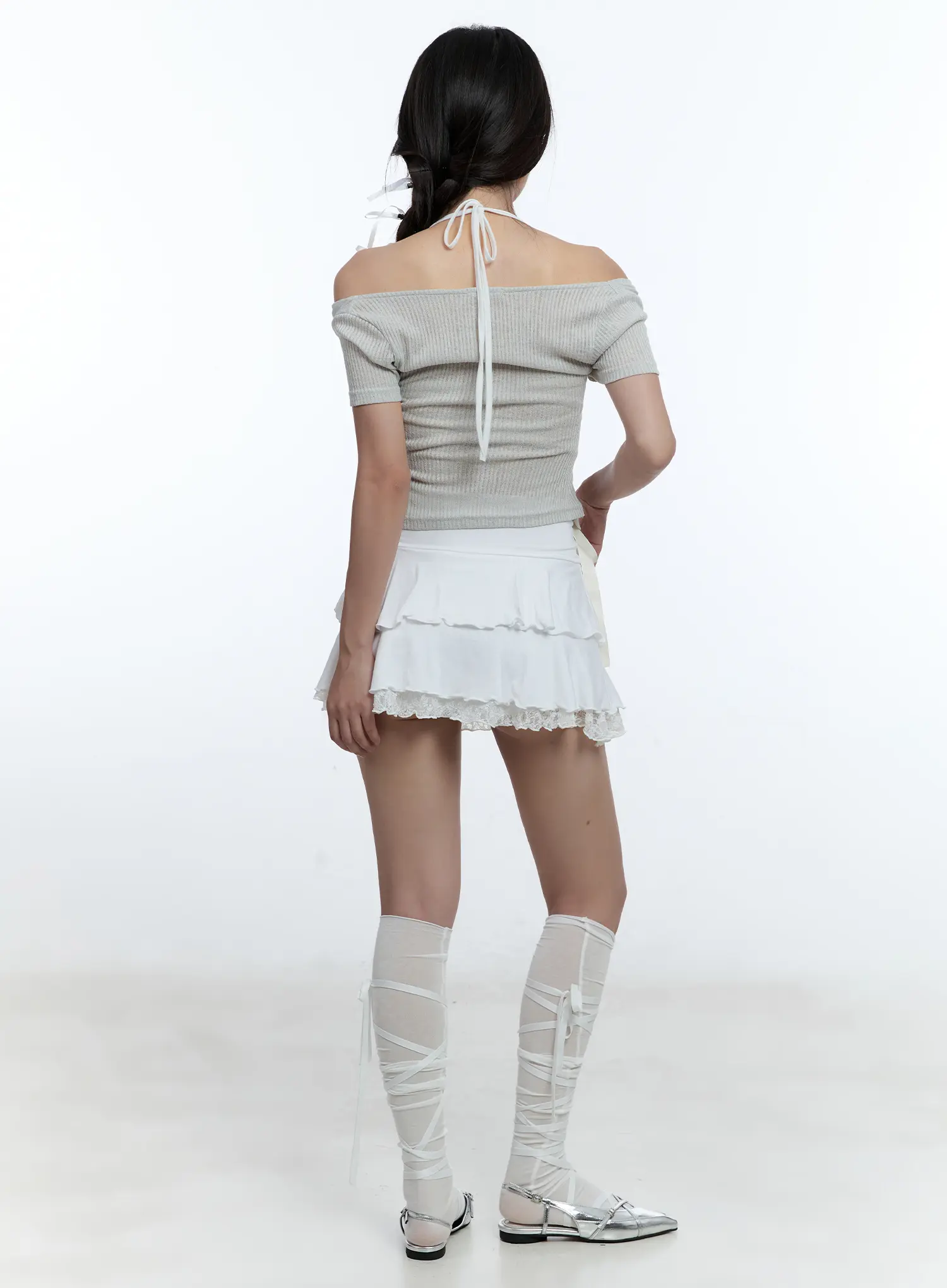 Layered Halter Neck Crop Top CU527 - Image 5