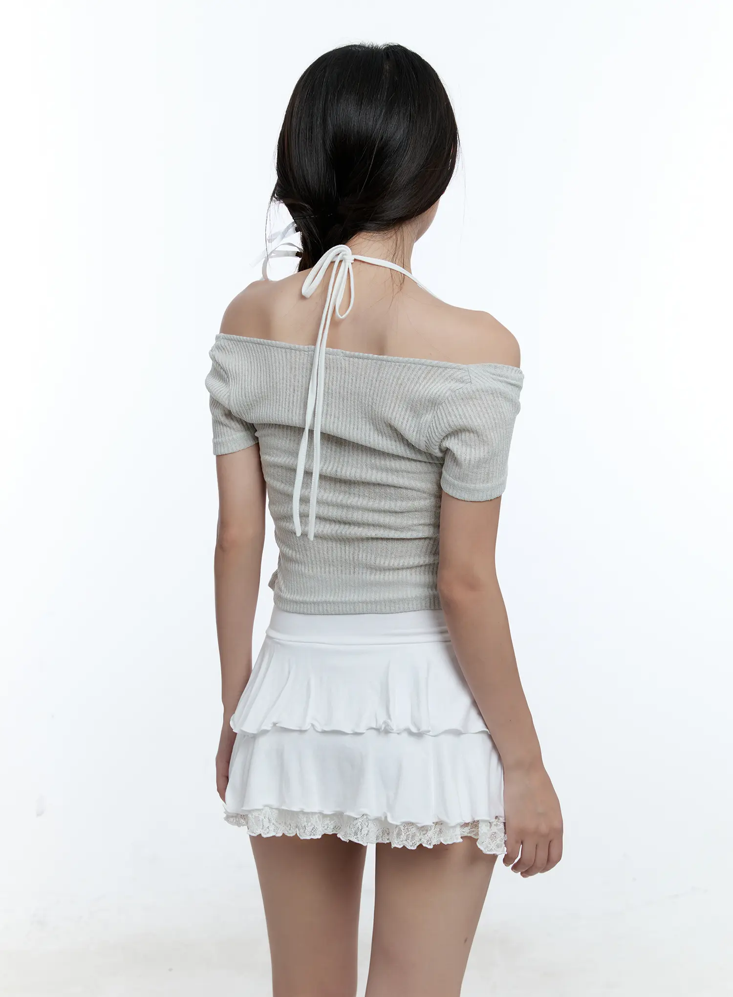 Layered Halter Neck Crop Top CU527 - Image 7