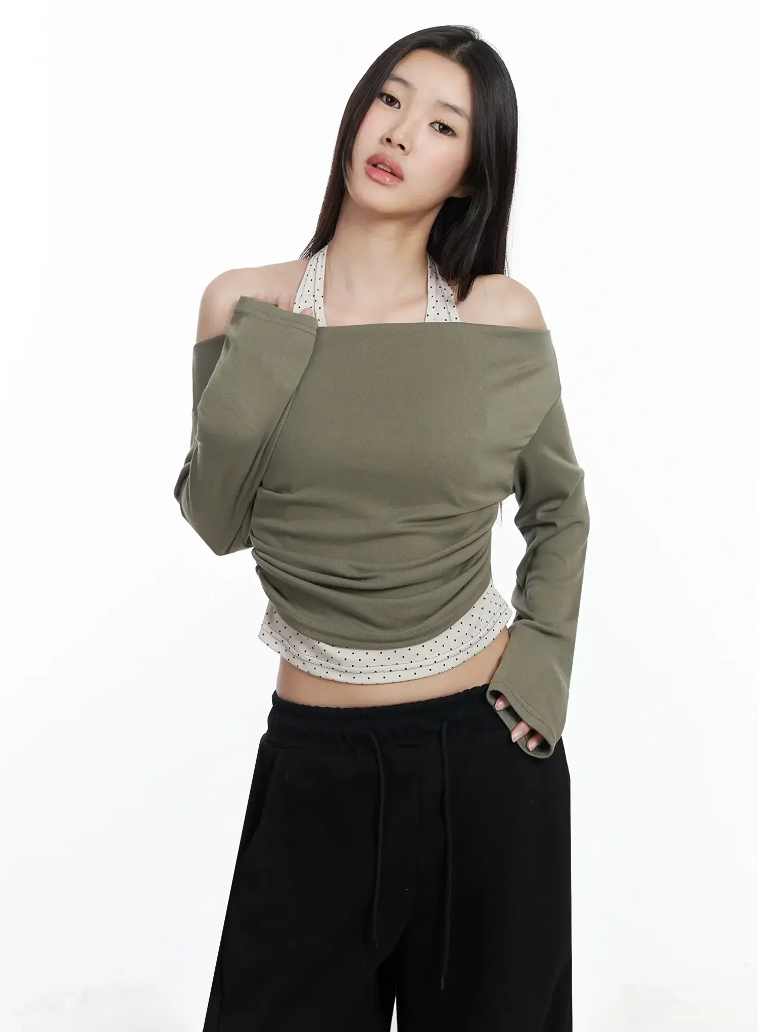 Layered Halter Polka Dot Top IM504 - Image 7