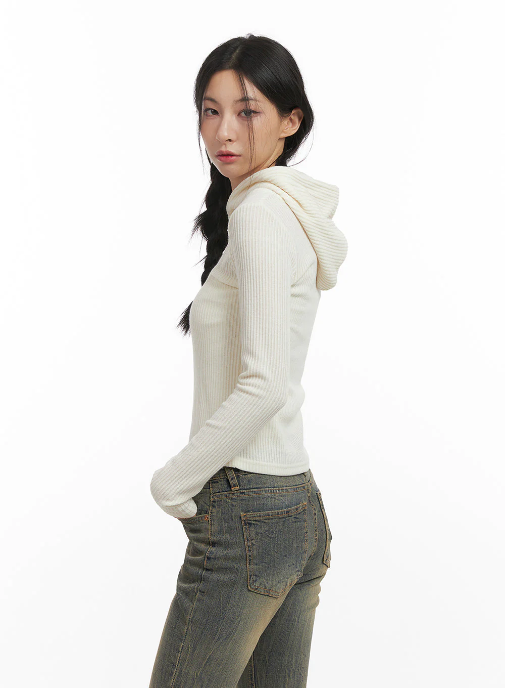 Layered Hooded Crop Top CN428 - Image 5