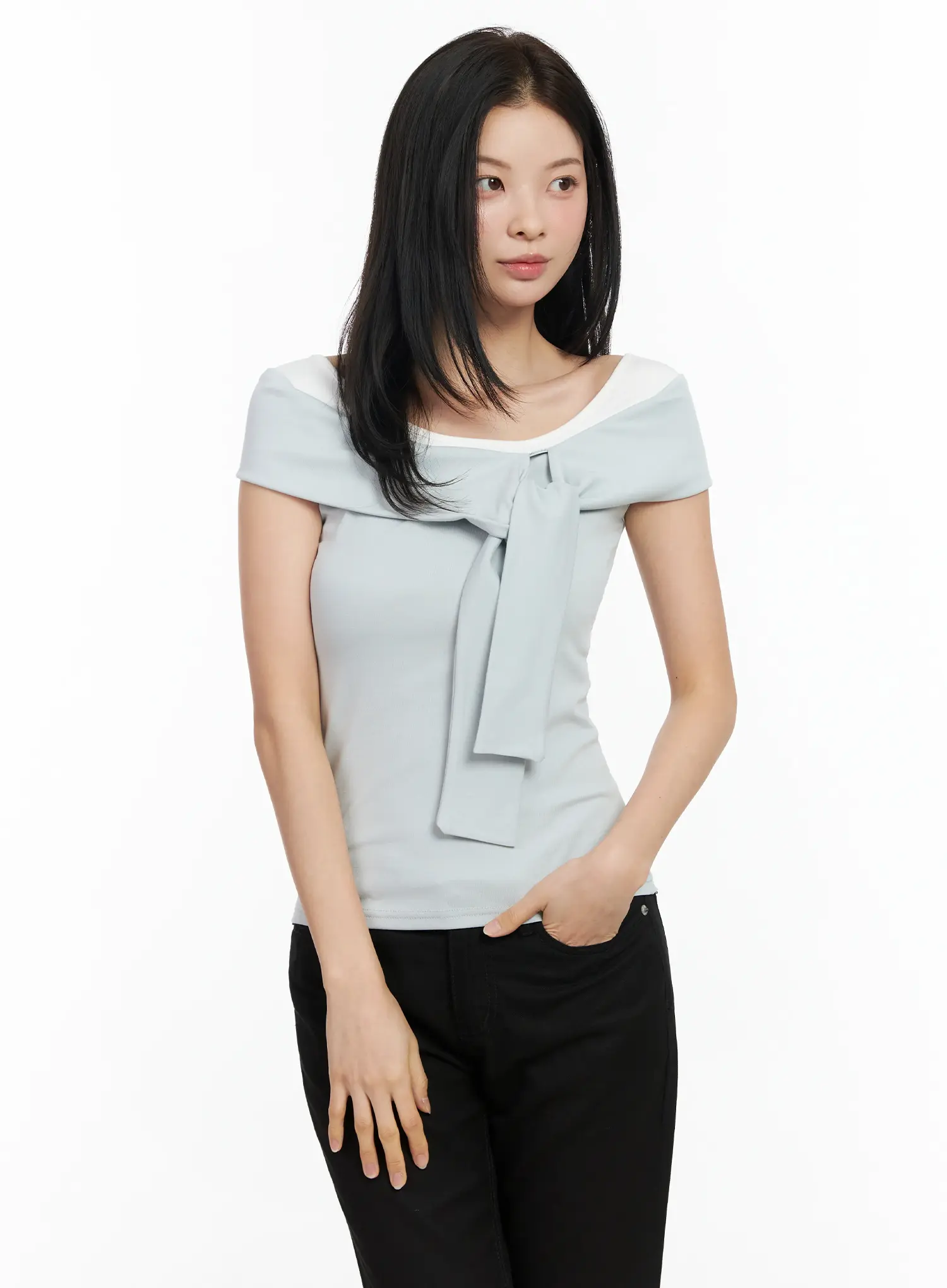 Layered Knot Off-Shoulder Tank IM524 - Image 11