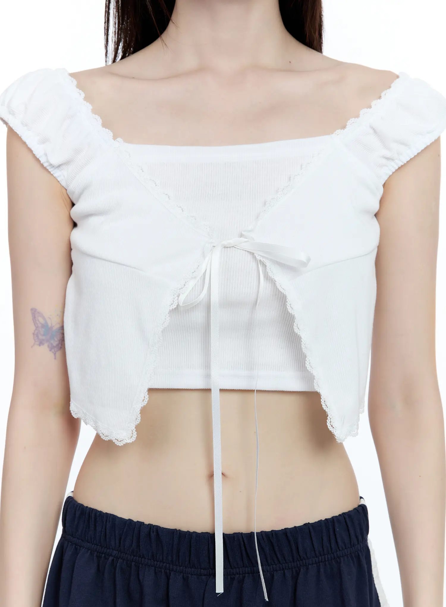 Layered Lace Short-Sleeve Cardigan CG511 - Image 13