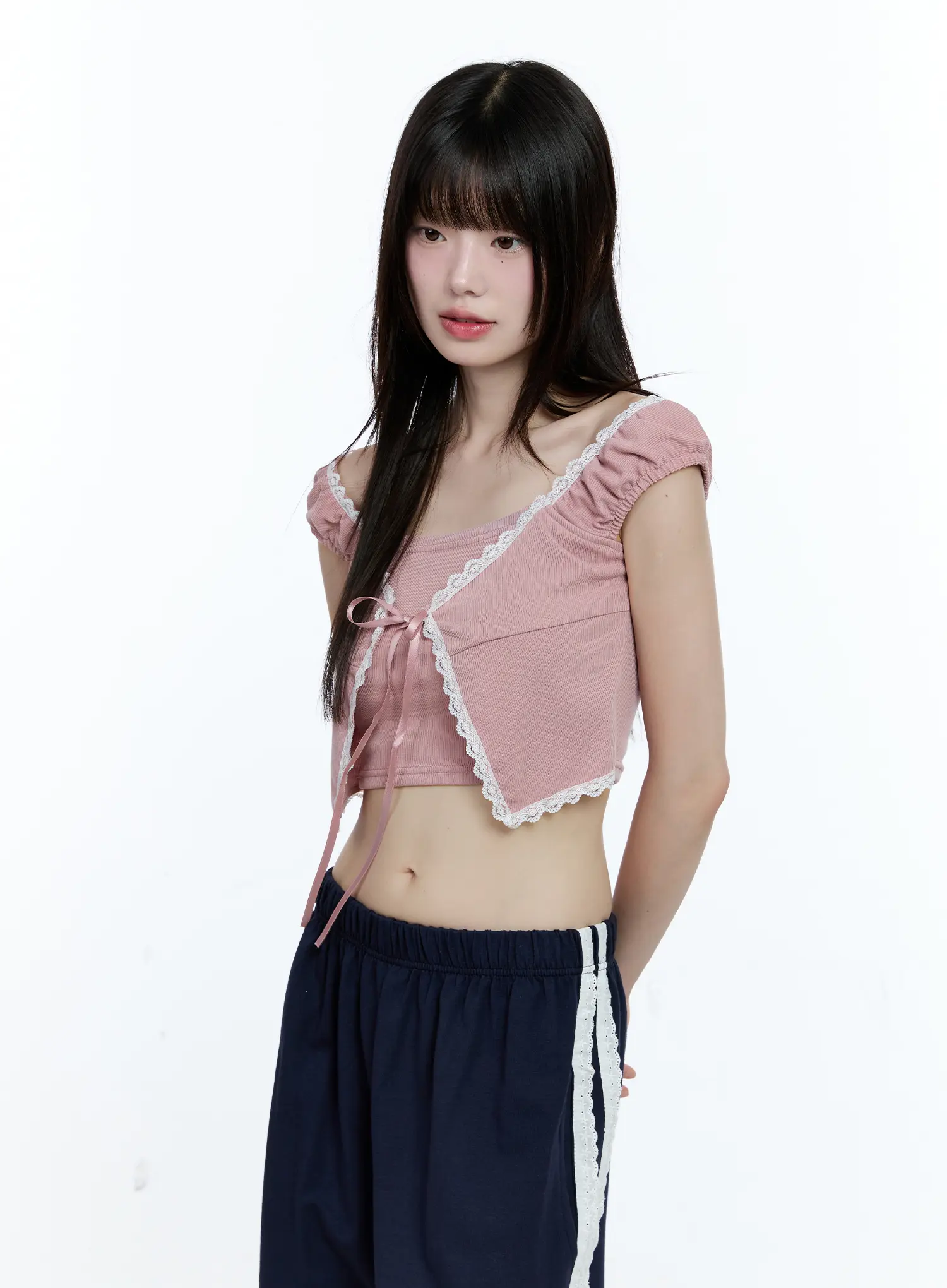 Layered Lace Short-Sleeve Cardigan CG511 - Image 16
