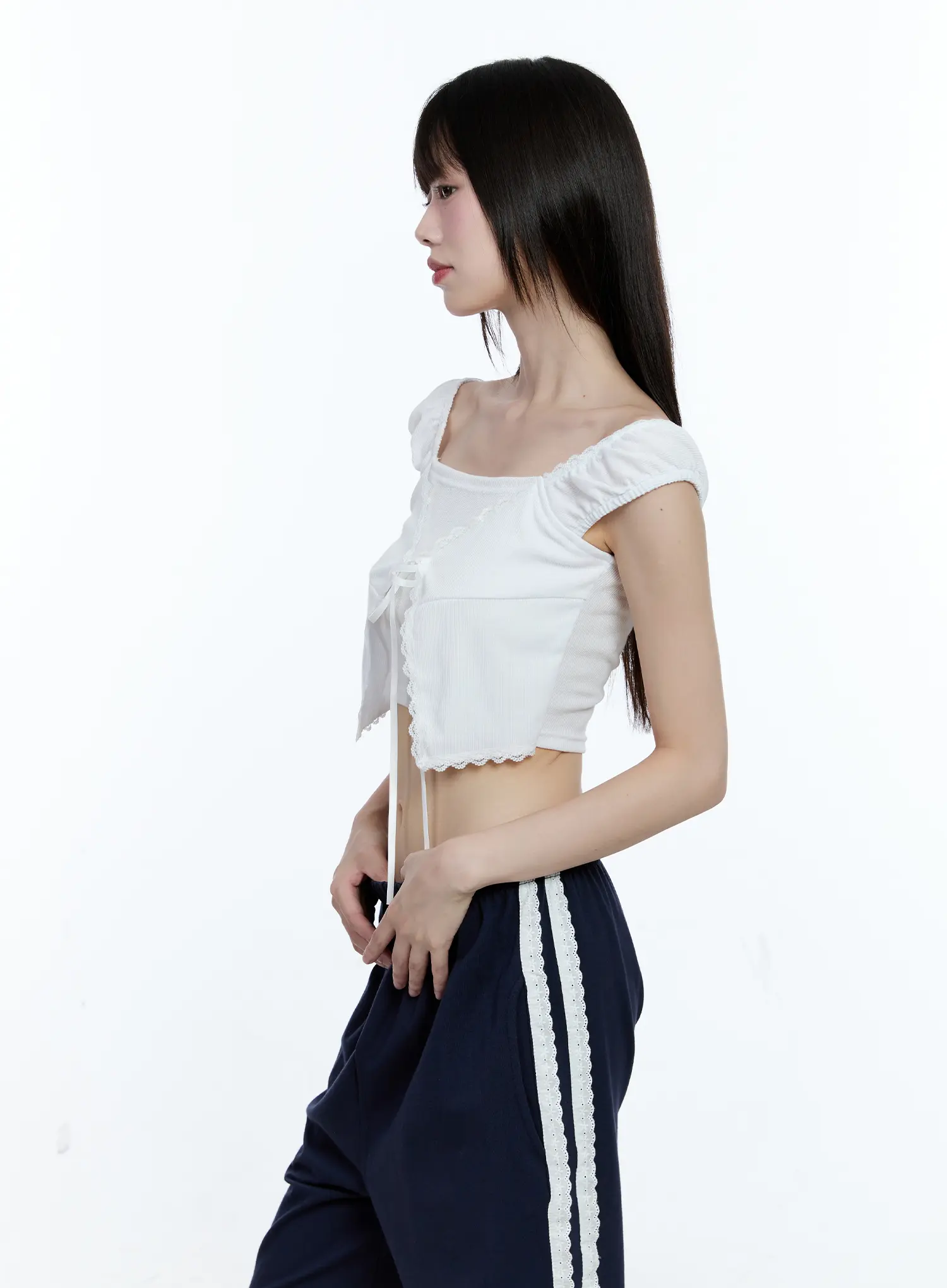 Layered Lace Short-Sleeve Cardigan CG511 - Image 6