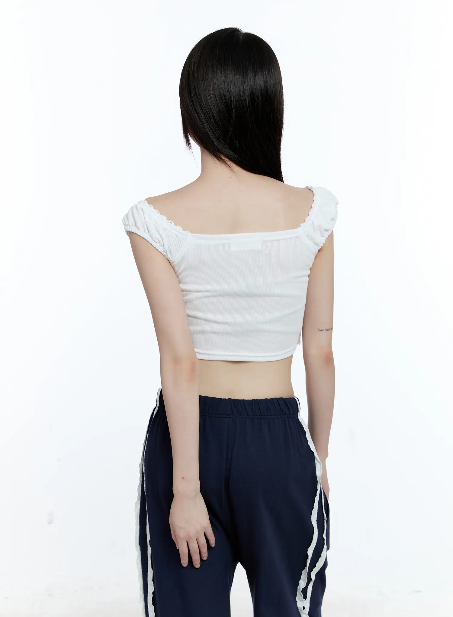 Layered Lace Short-Sleeve Cardigan CG511 - Image 7