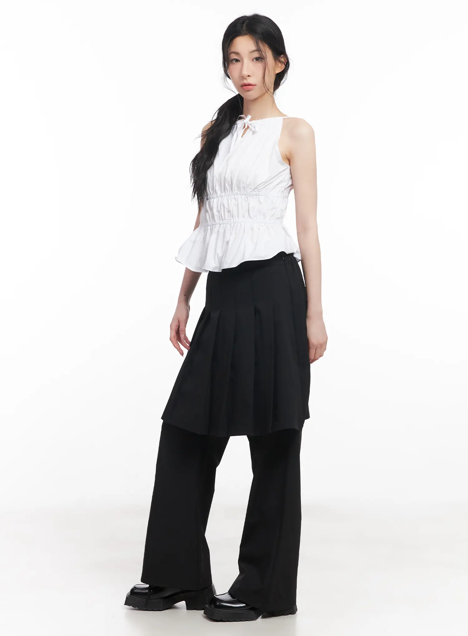 Layered Midi Skirt Pants CU510 - Image 4