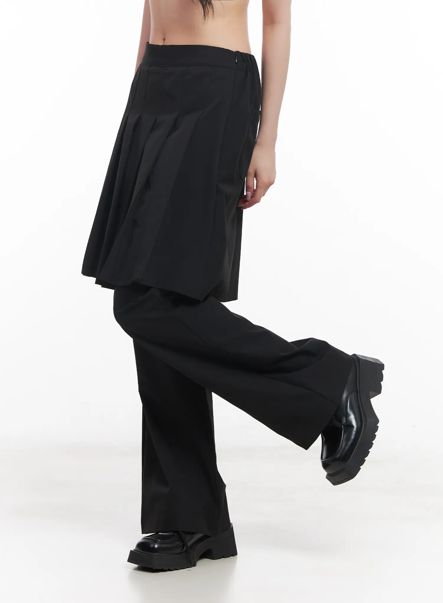 Layered Midi Skirt Pants CU510 - Image 5