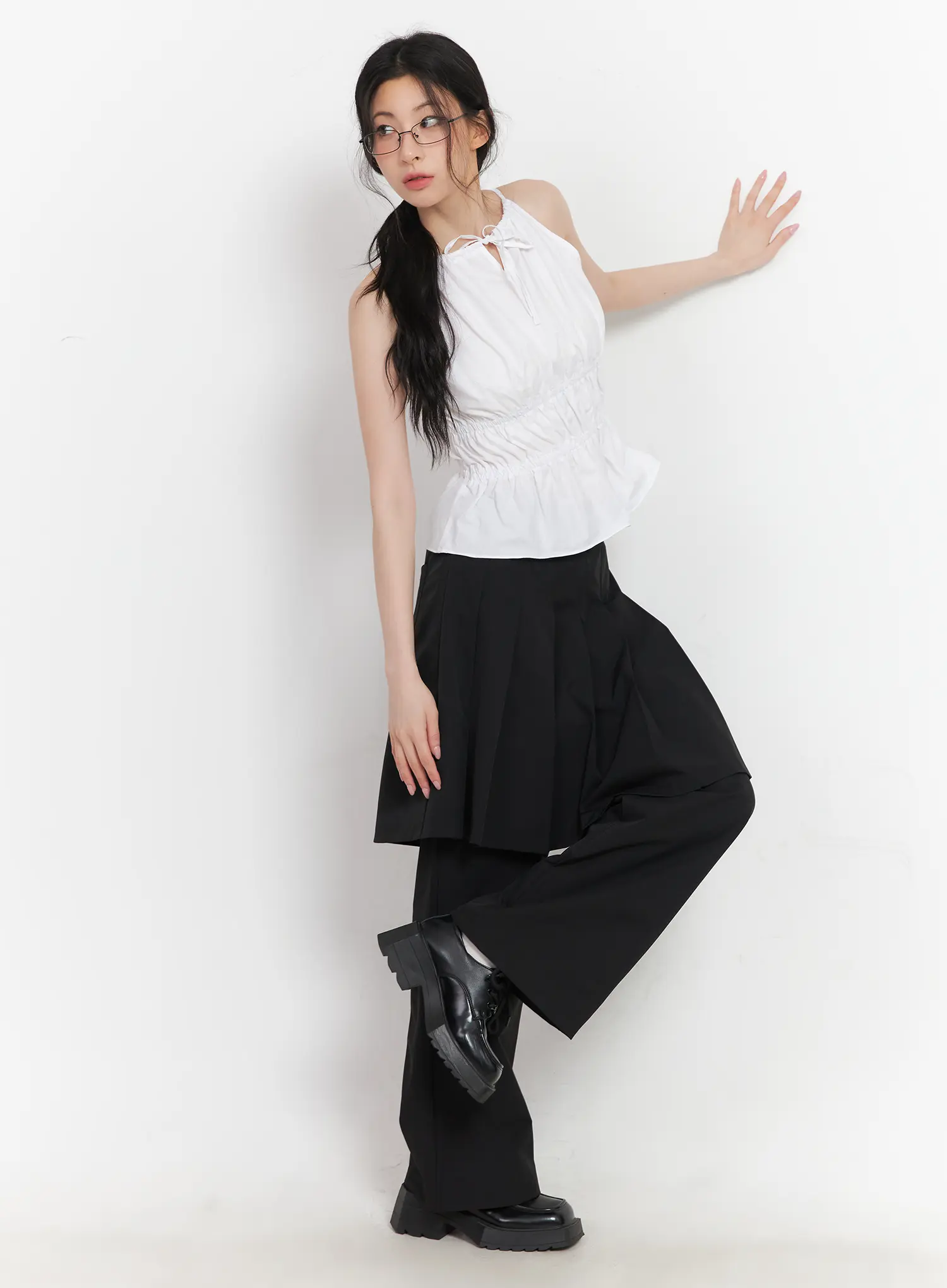 Layered Midi Skirt Pants CU510 - Image 8