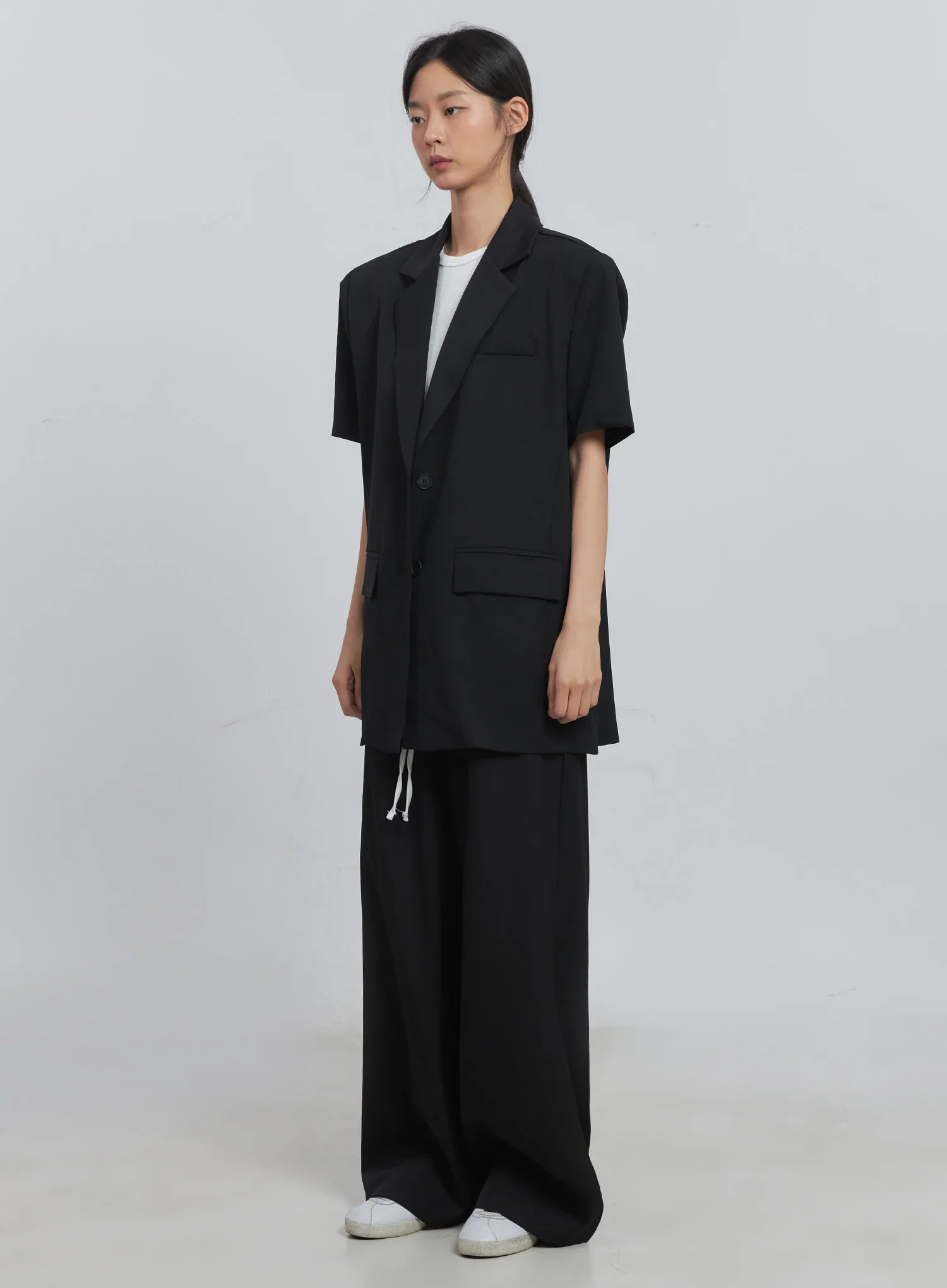 Layered Pintuck Wide-Leg Pants IU512 - Image 22