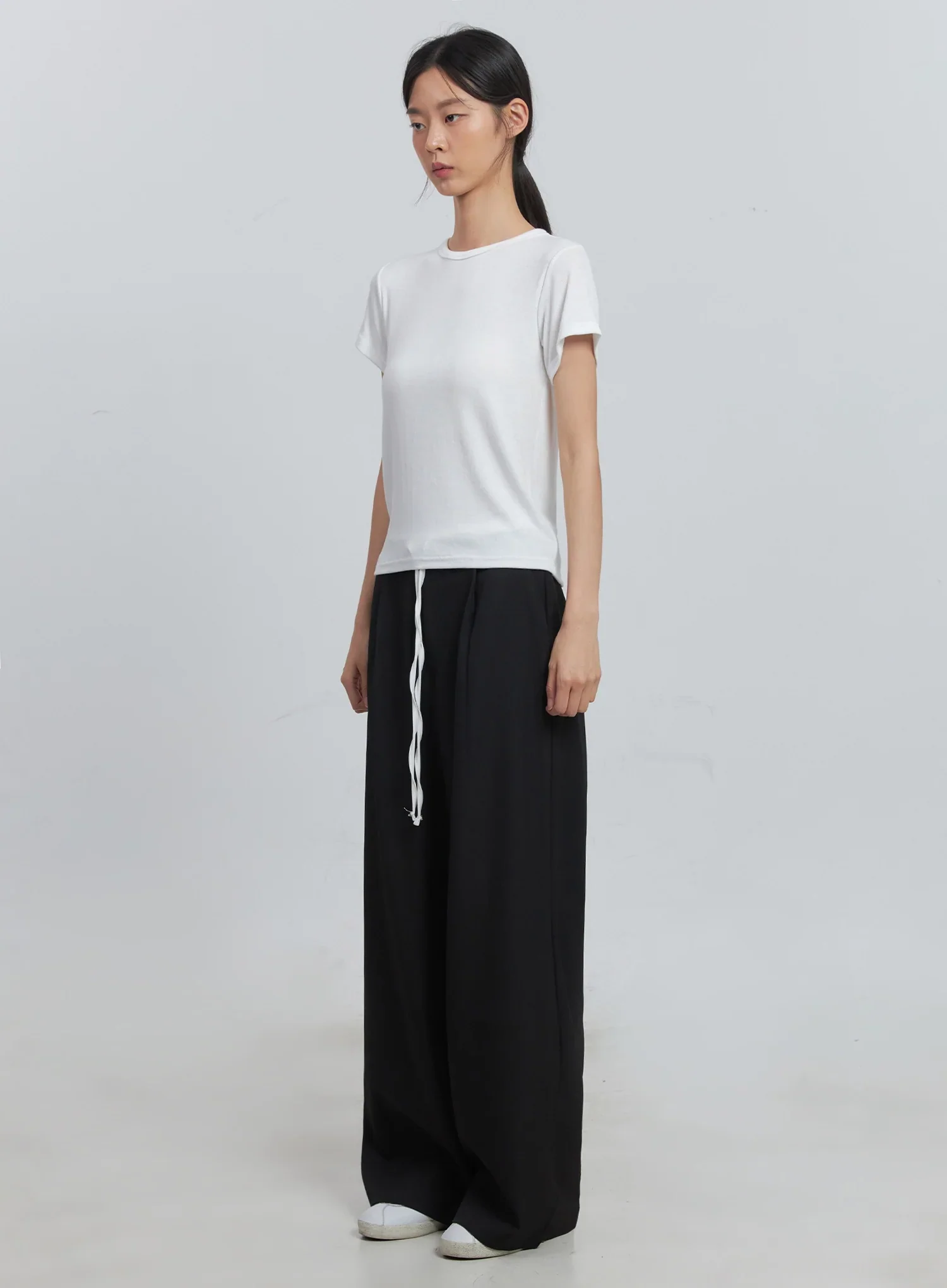Layered Pintuck Wide-Leg Pants IU512 - Image 8