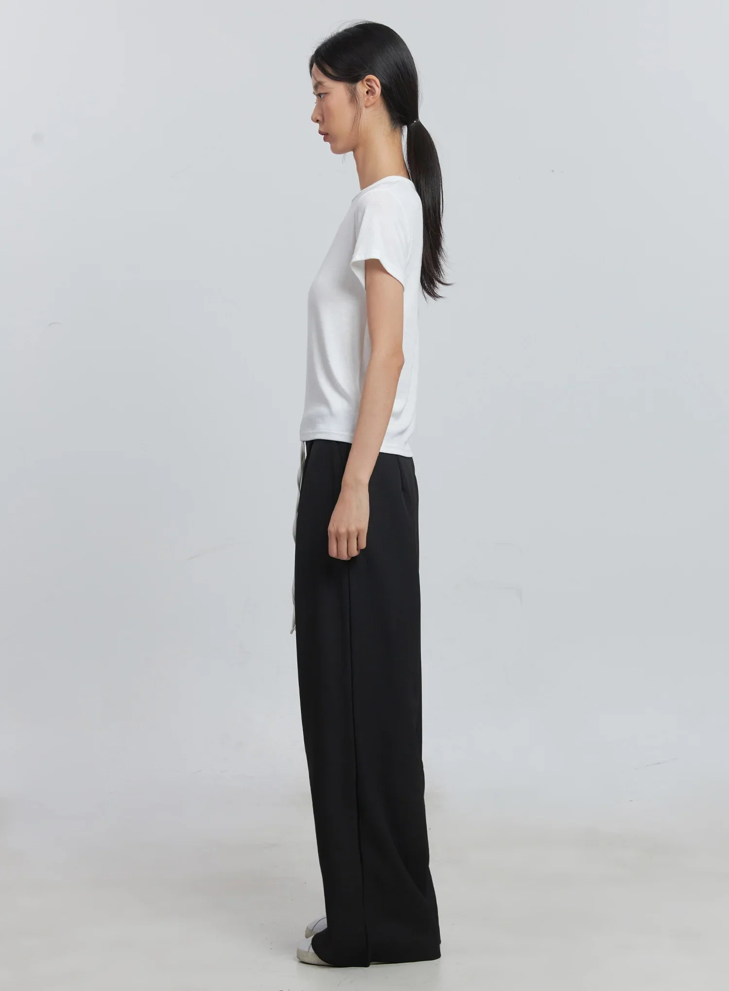 Layered Pintuck Wide-Leg Pants IU512 - Image 9