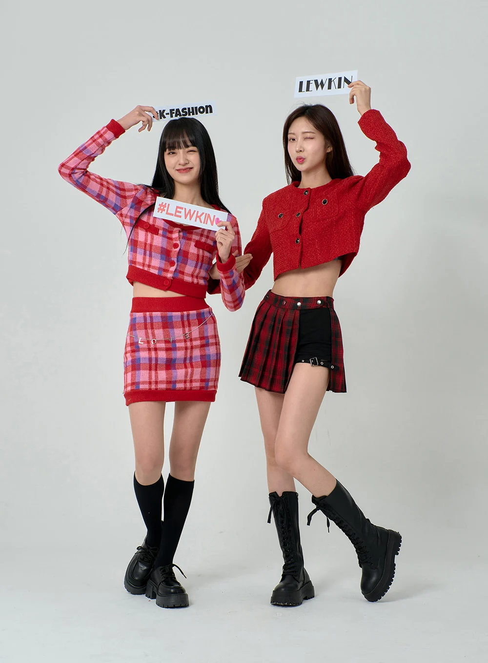 Layered Plaid Pleated Mini Skirt And Short Pants BN22 - Image 12