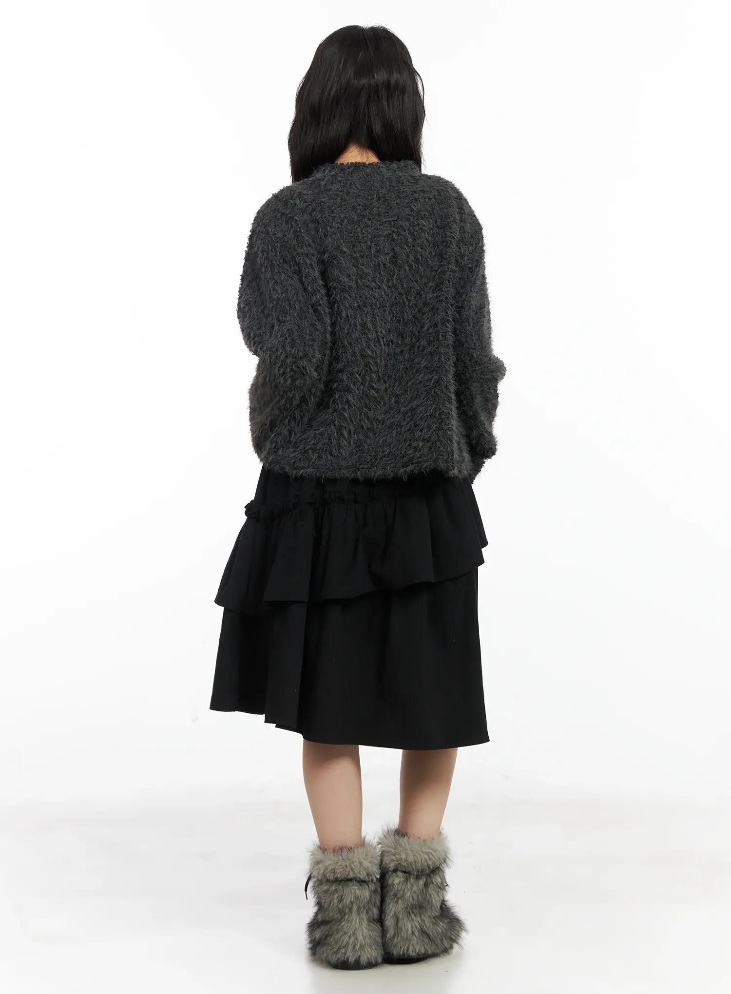 Layered Ruffle Flare Midi Skirt CD502 - Image 8