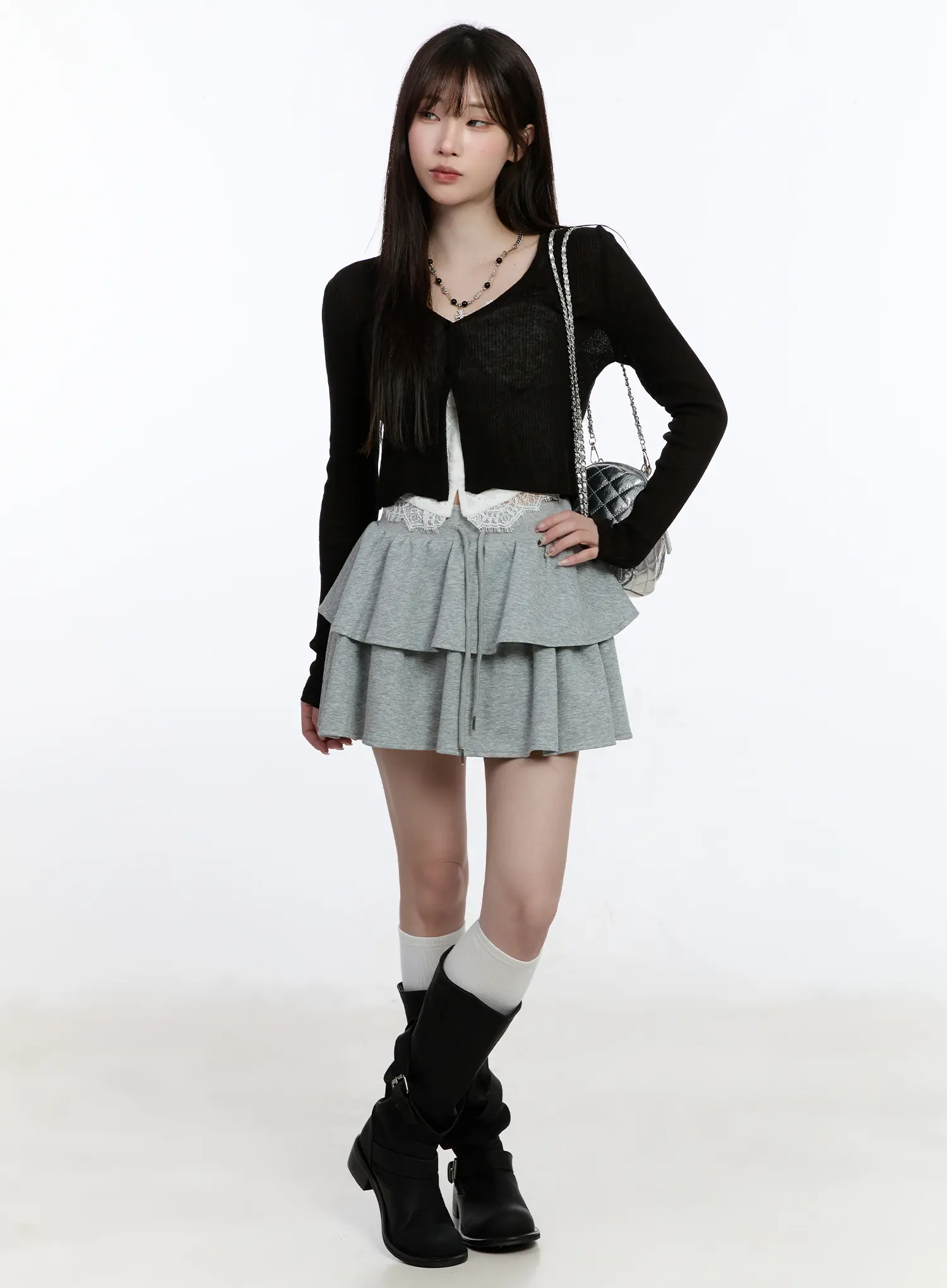 Layered Ruffle Mini Skirt CA501 - Image 2