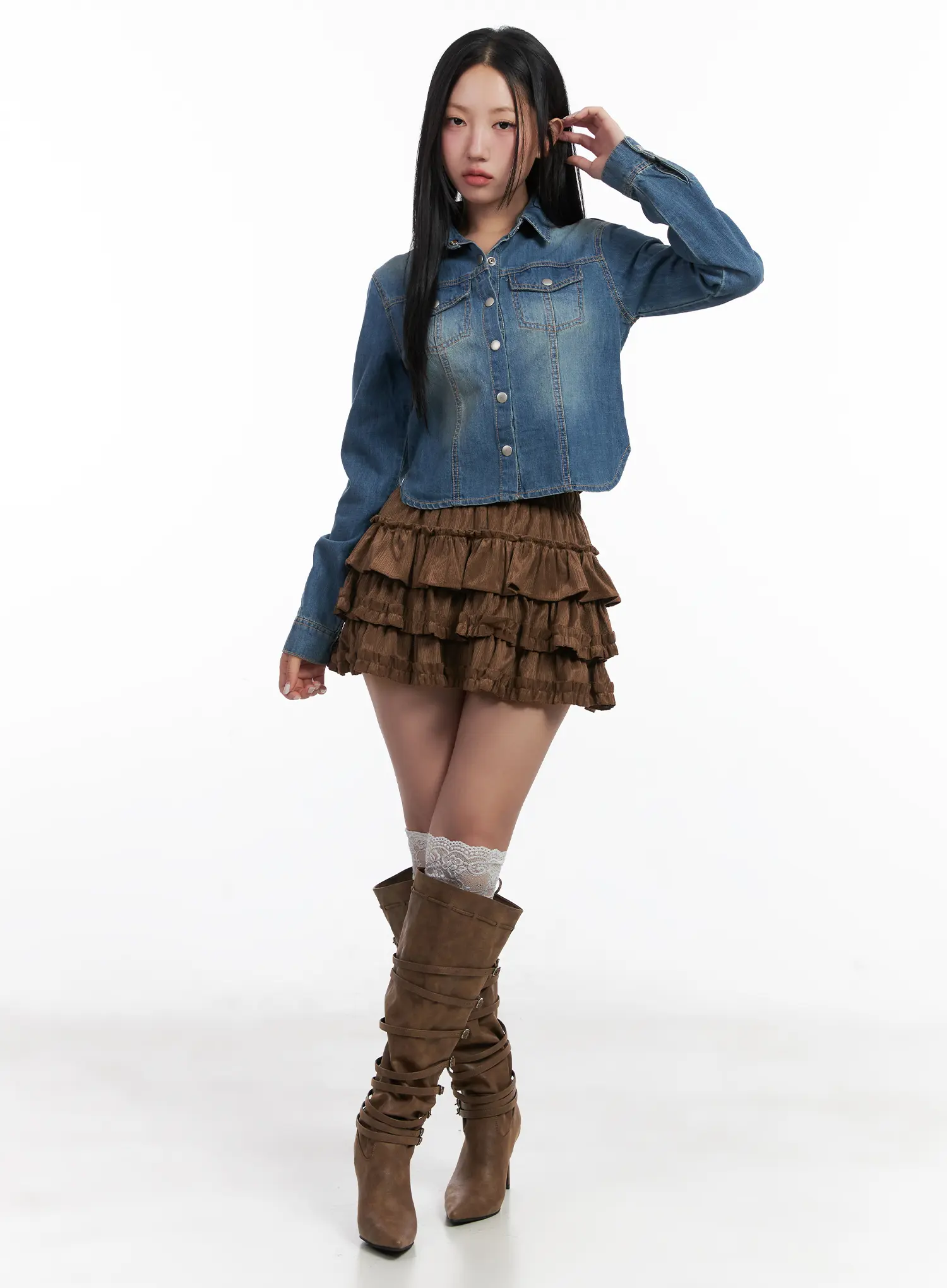 Layered Ruffle Mini Skirt CN528 - Image 6